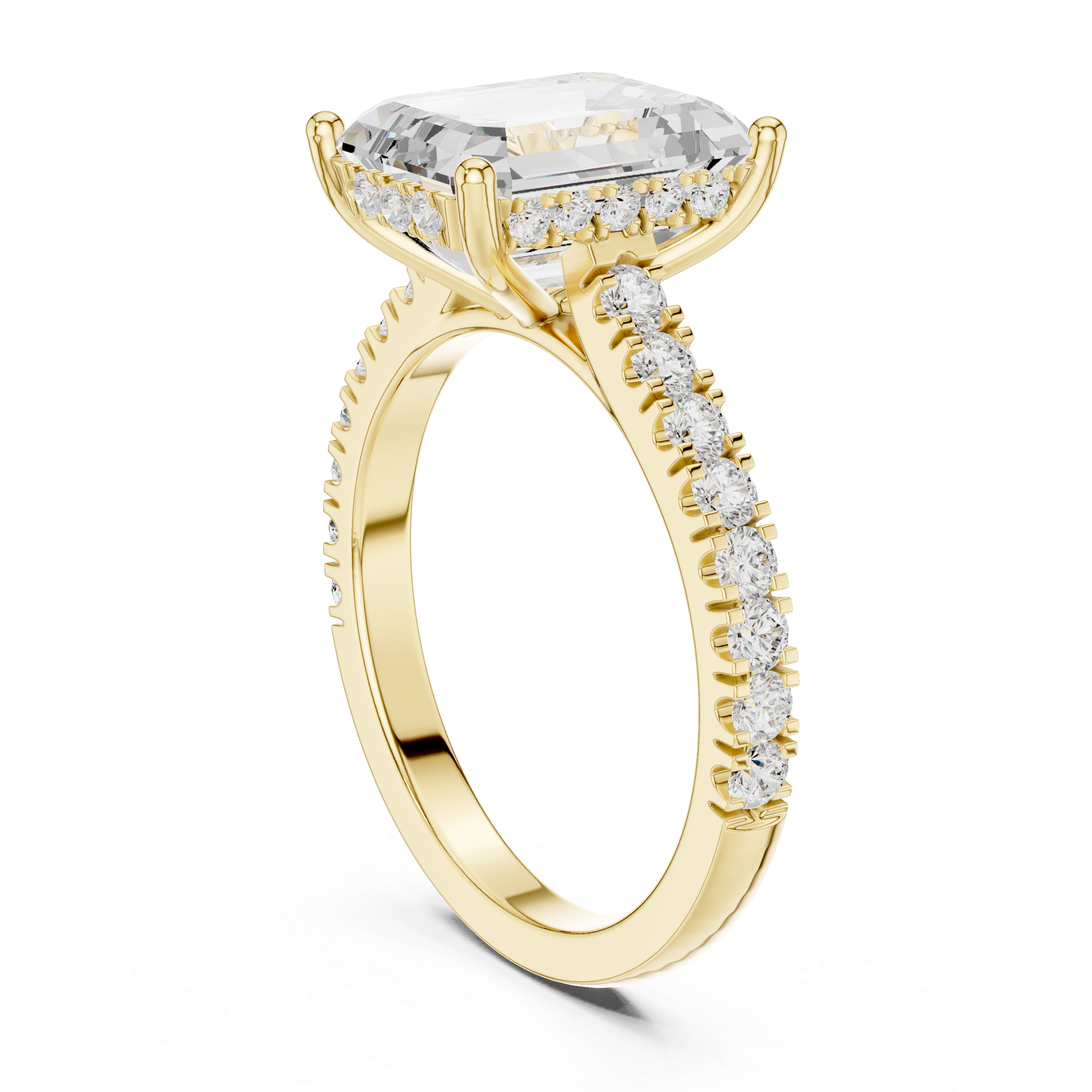 Emerald Cut Solitaire Diamond Engagement Ring