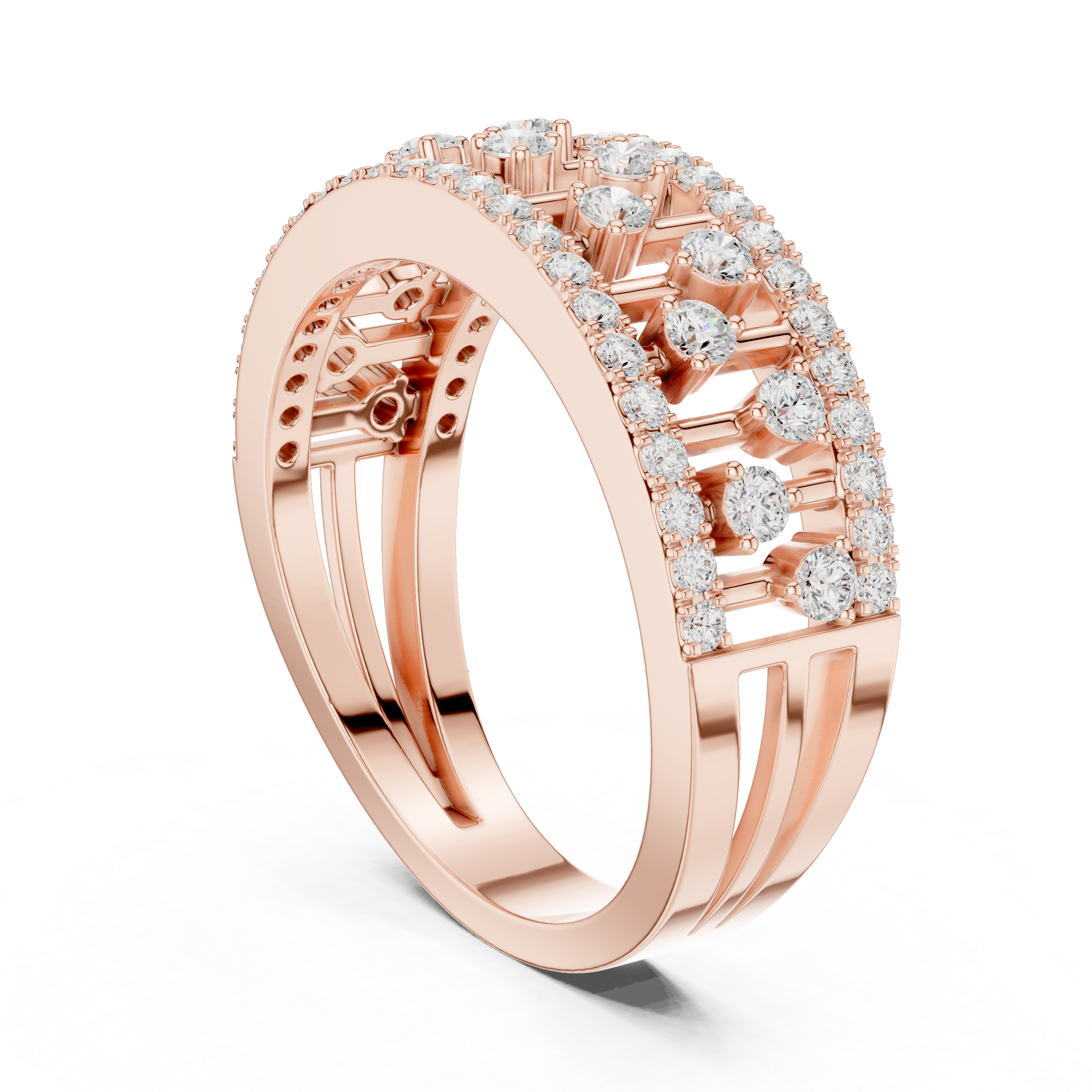 Vintage Openwork Diamond Wedding Band