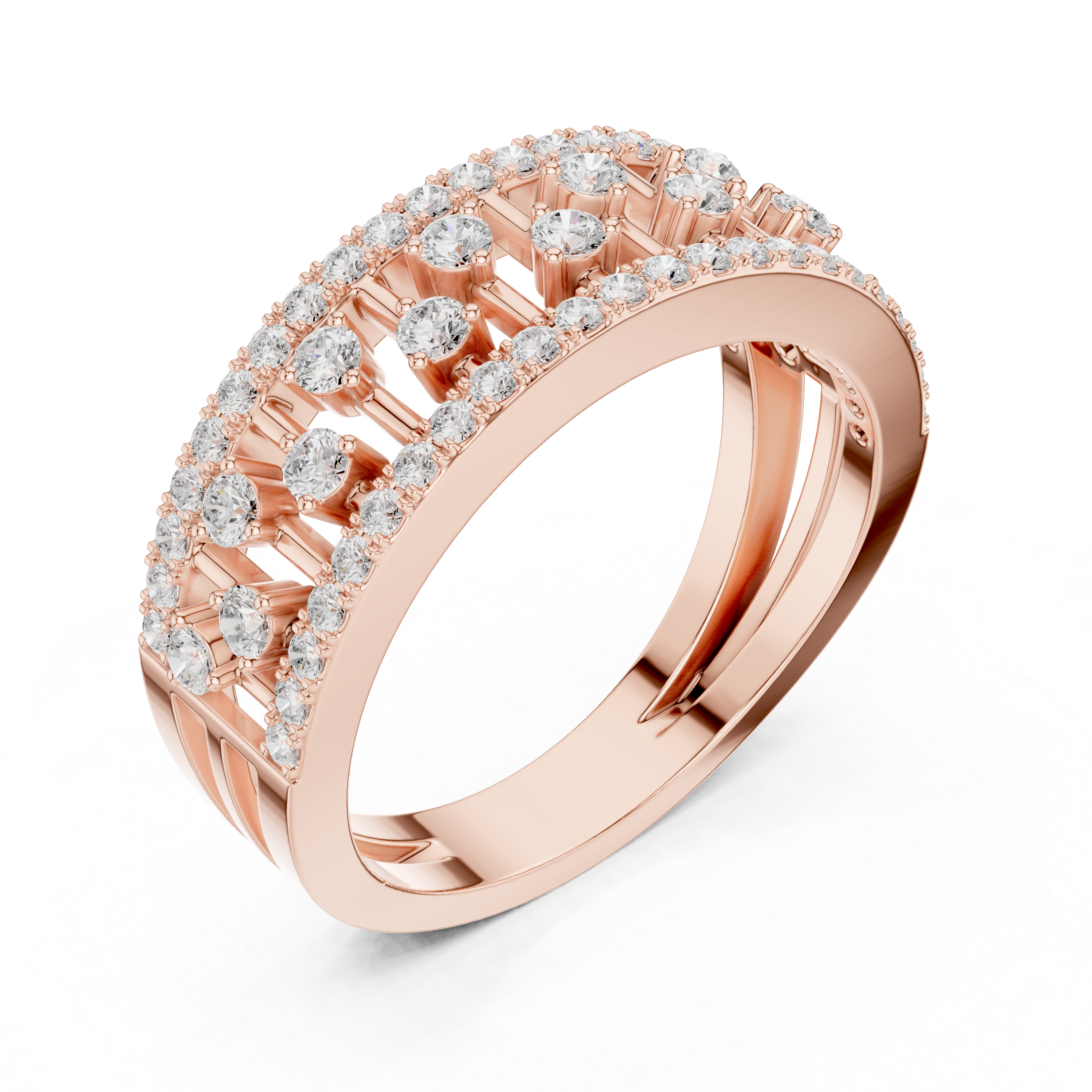 Vintage Openwork Diamond Wedding Band