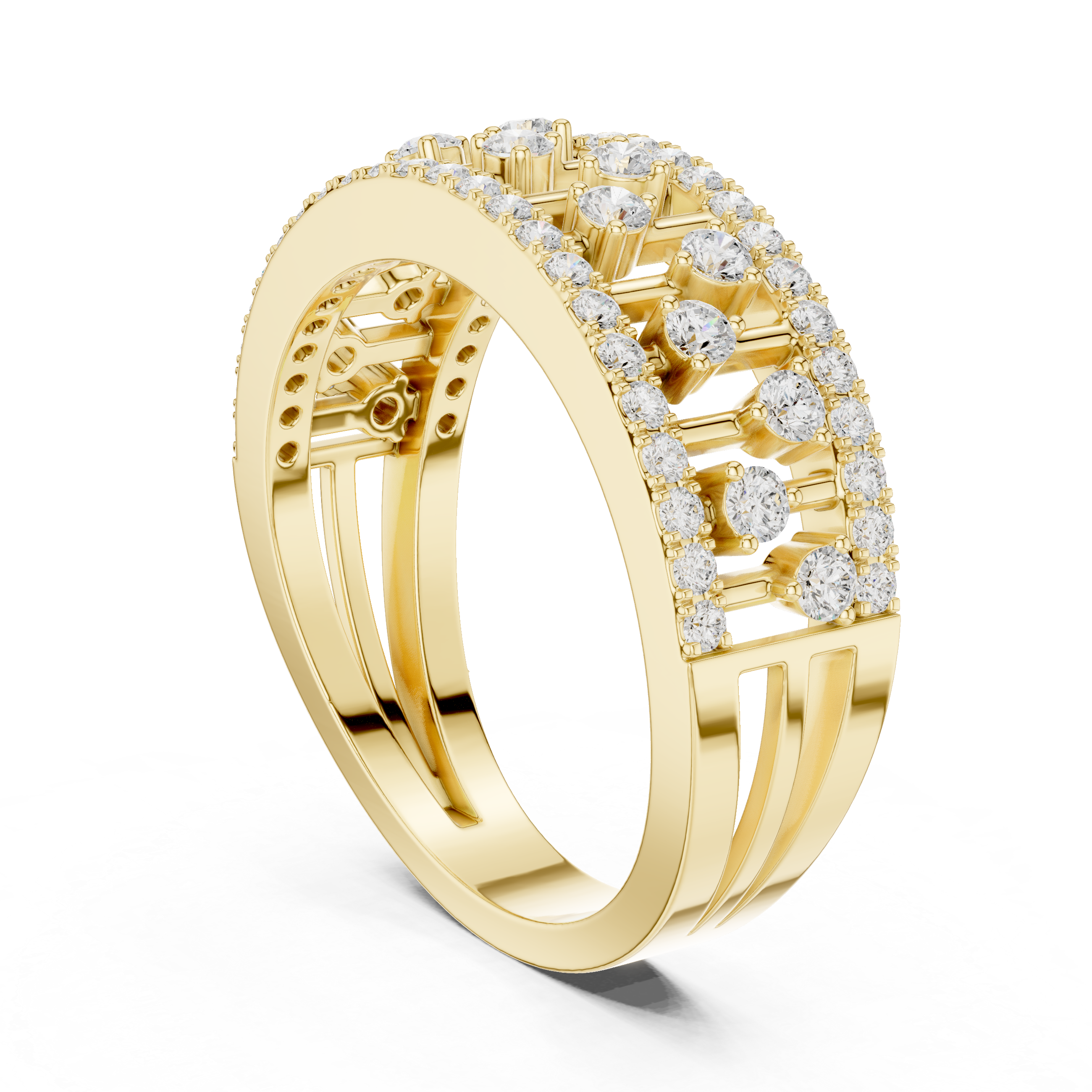 Vintage Openwork Diamond Wedding Band