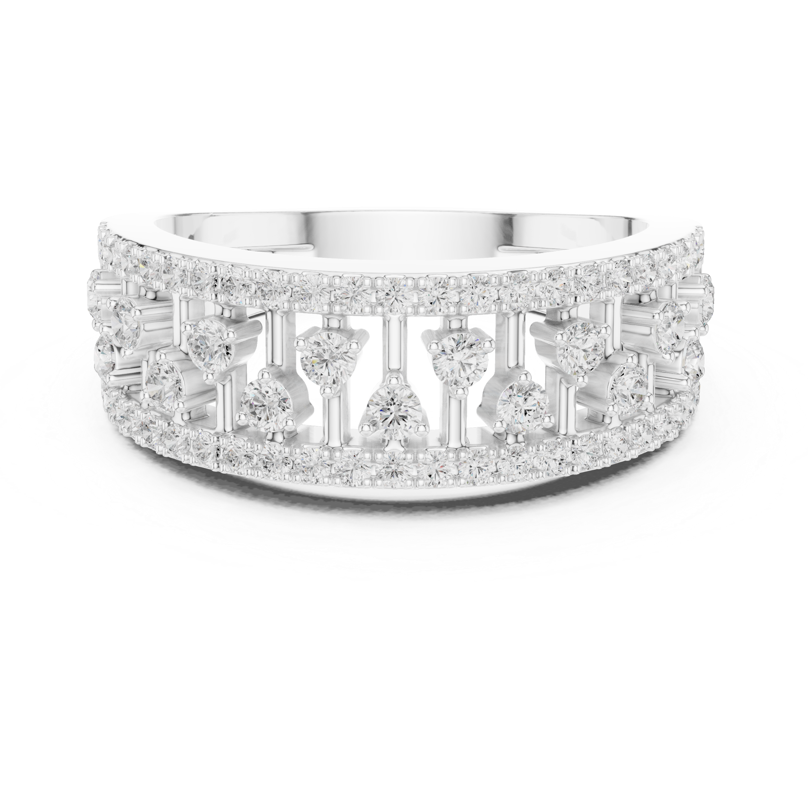Vintage Openwork Diamond Wedding Band