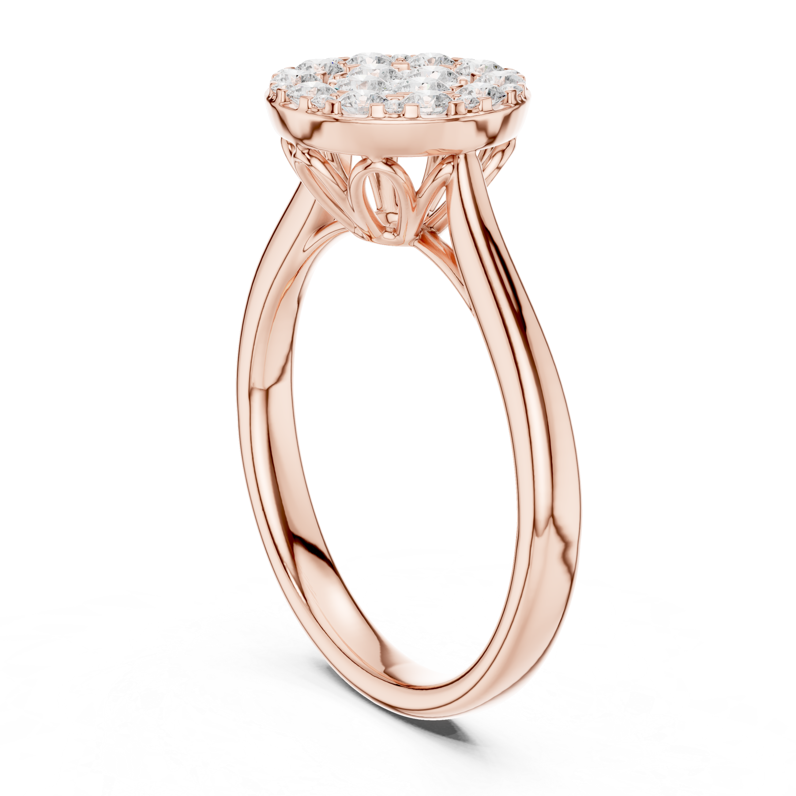 Luxury Round Diamond Cluster Ring