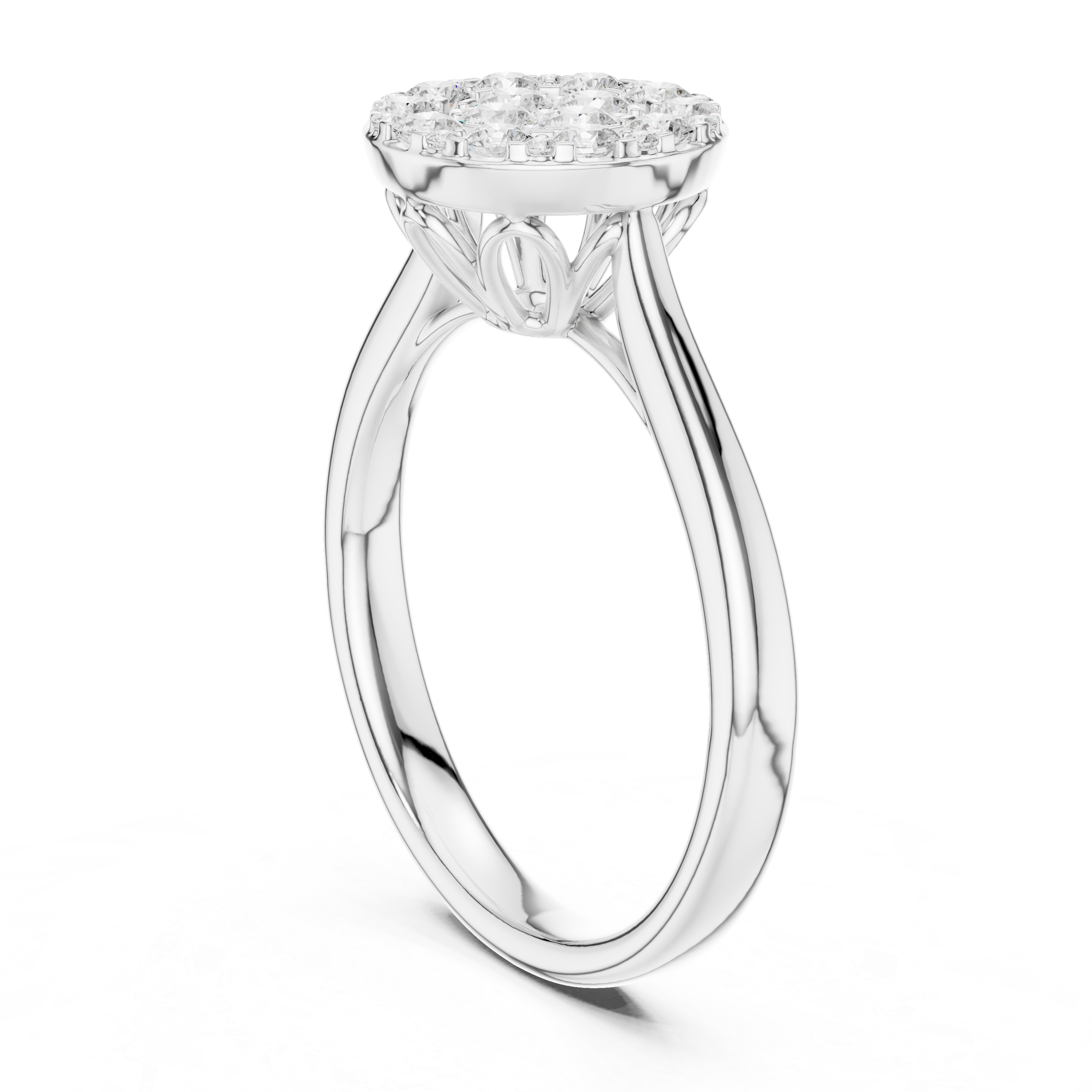 Luxury Round Diamond Cluster Ring