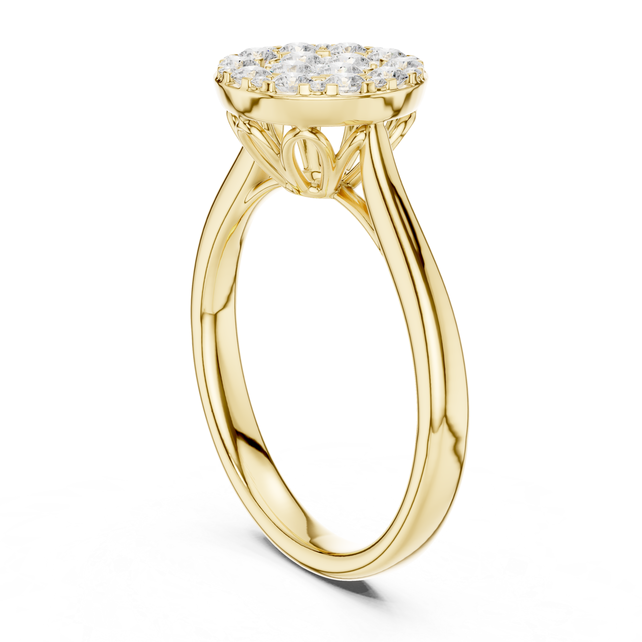 Luxury Round Diamond Cluster Ring