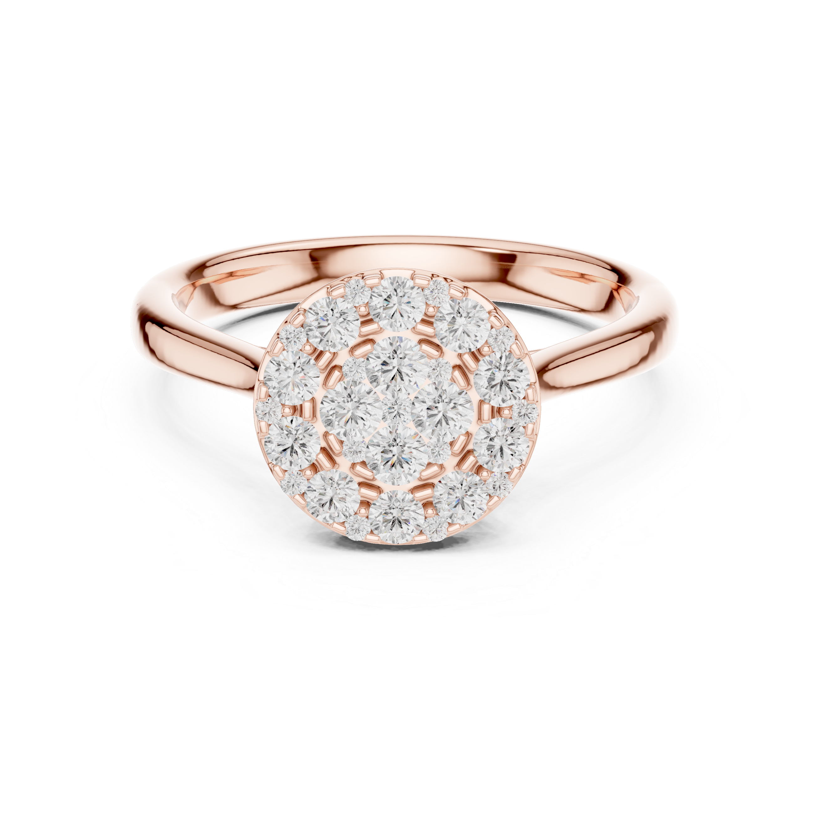 Luxury Round Diamond Cluster Ring