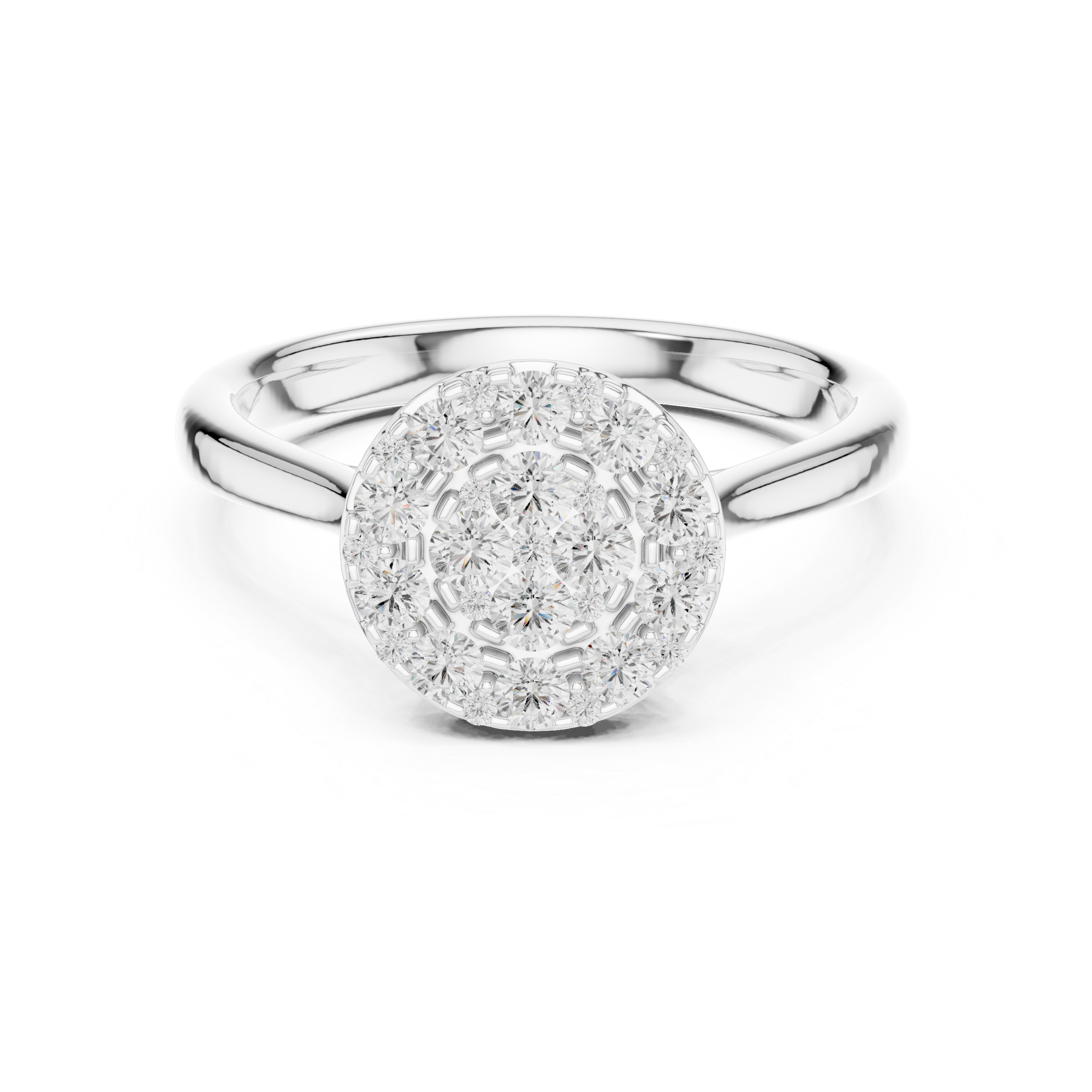 Luxury Round Diamond Cluster Ring