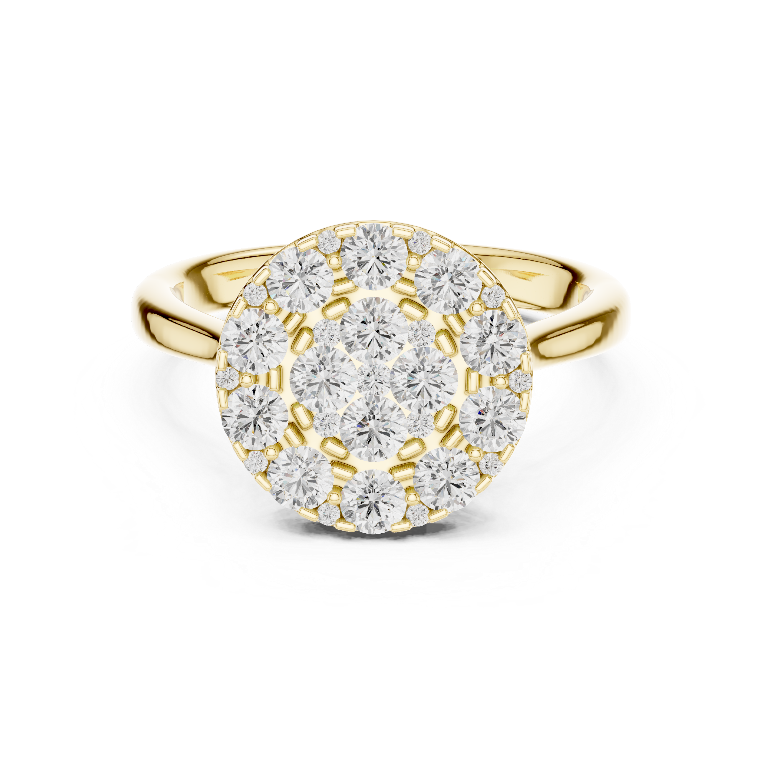 Luxury Round Diamond Cluster Ring