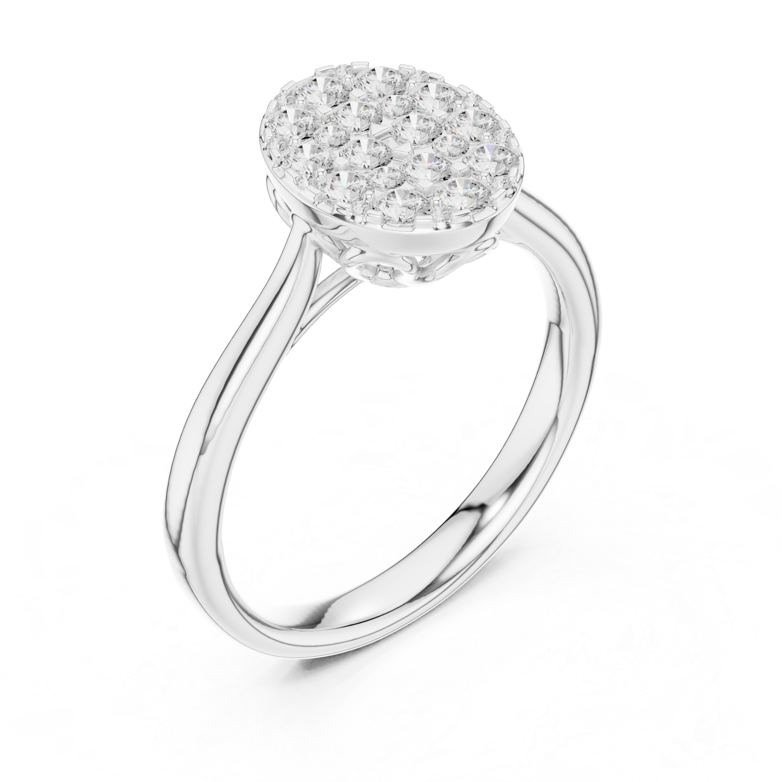 Luxury Oval Diamond Cluster Ring