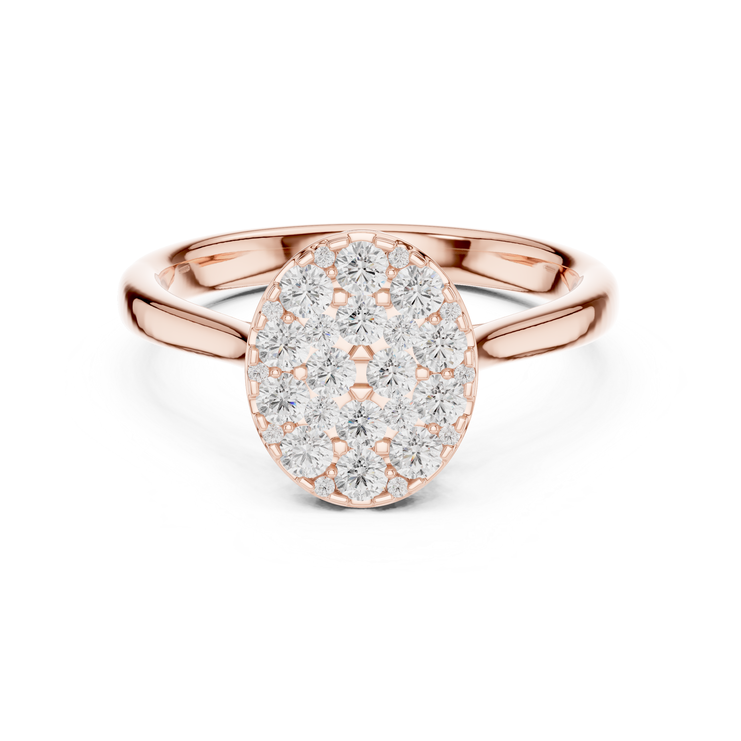 Luxury Oval Diamond Cluster Ring