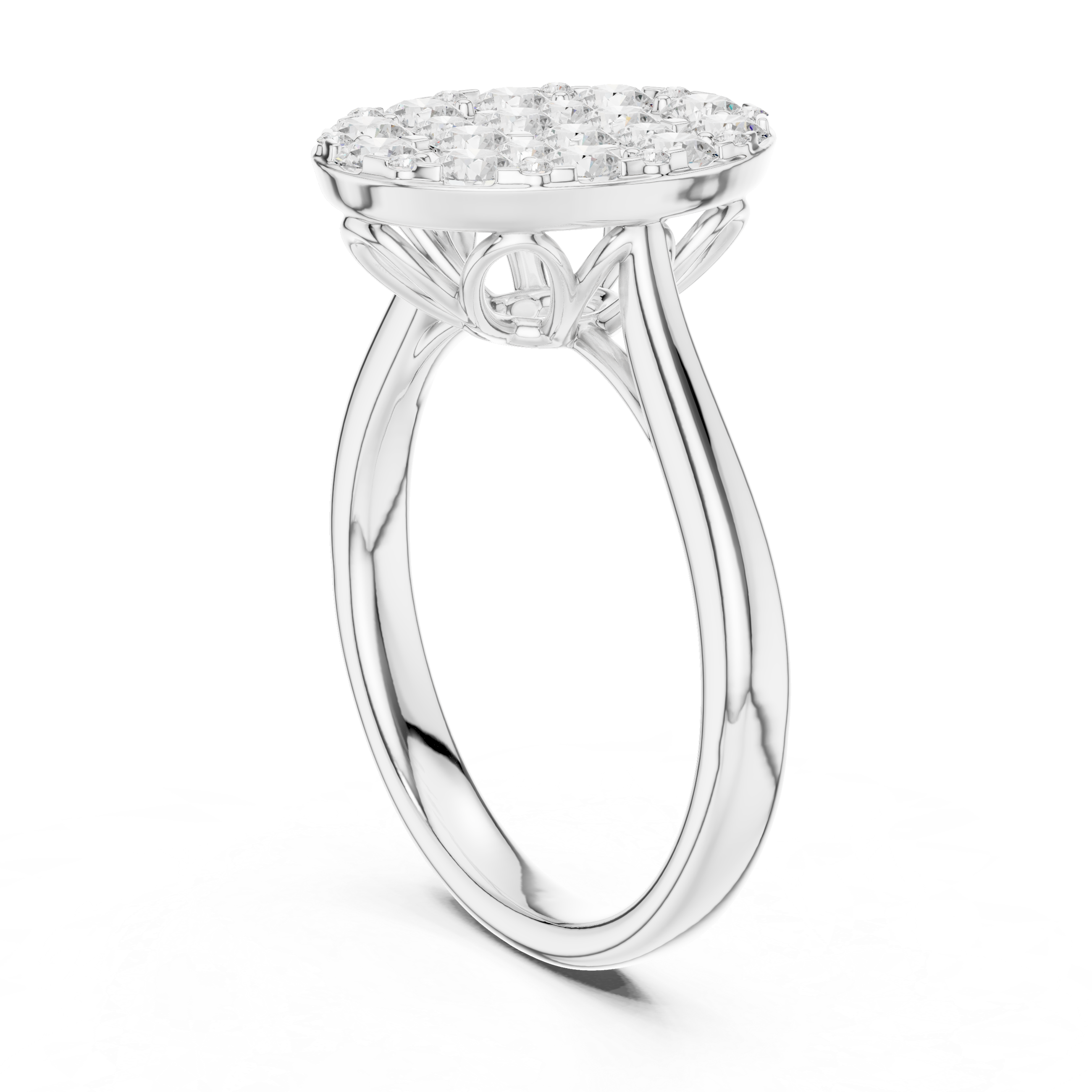 Luxury Oval Diamond Cluster Ring