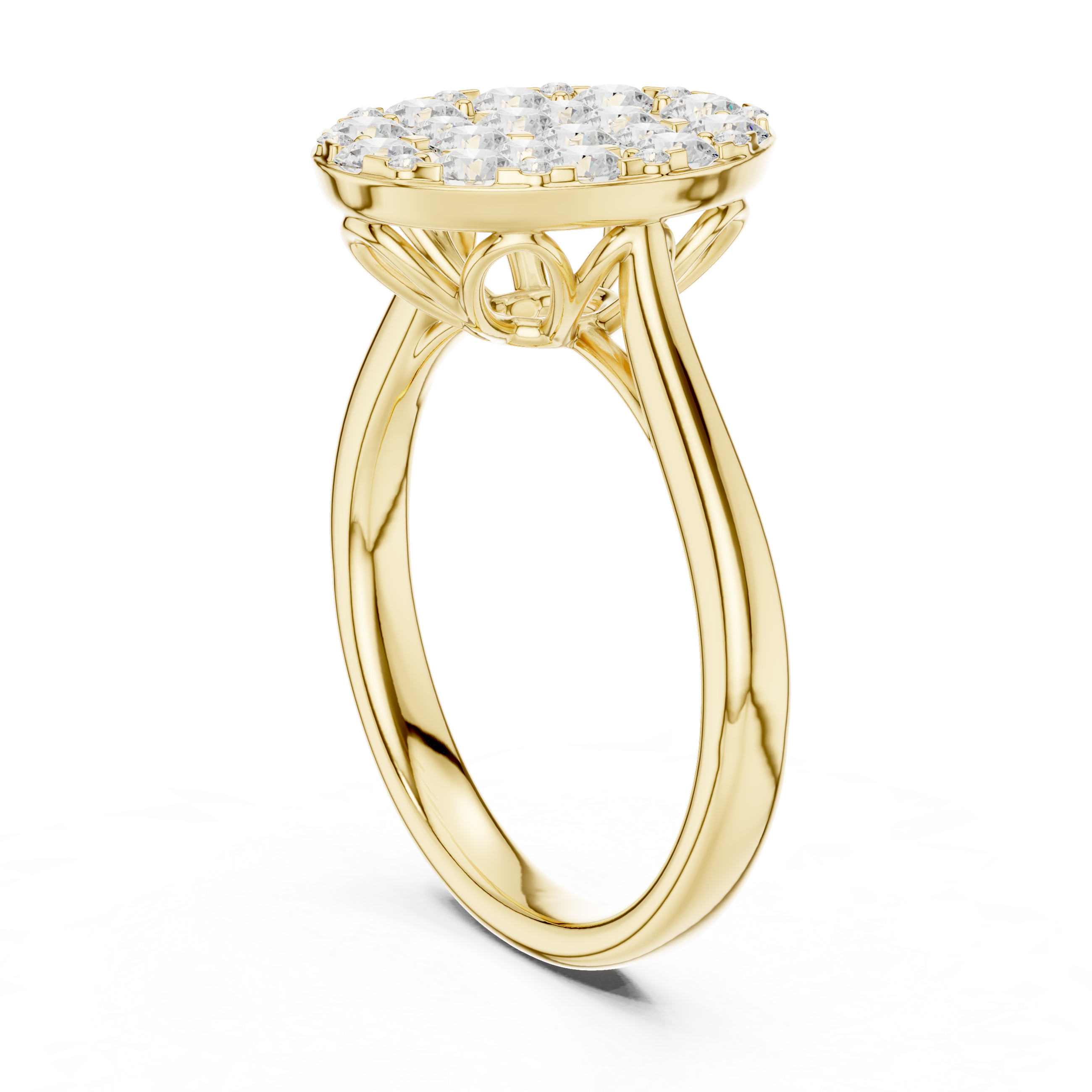 Luxury Oval Diamond Cluster Ring