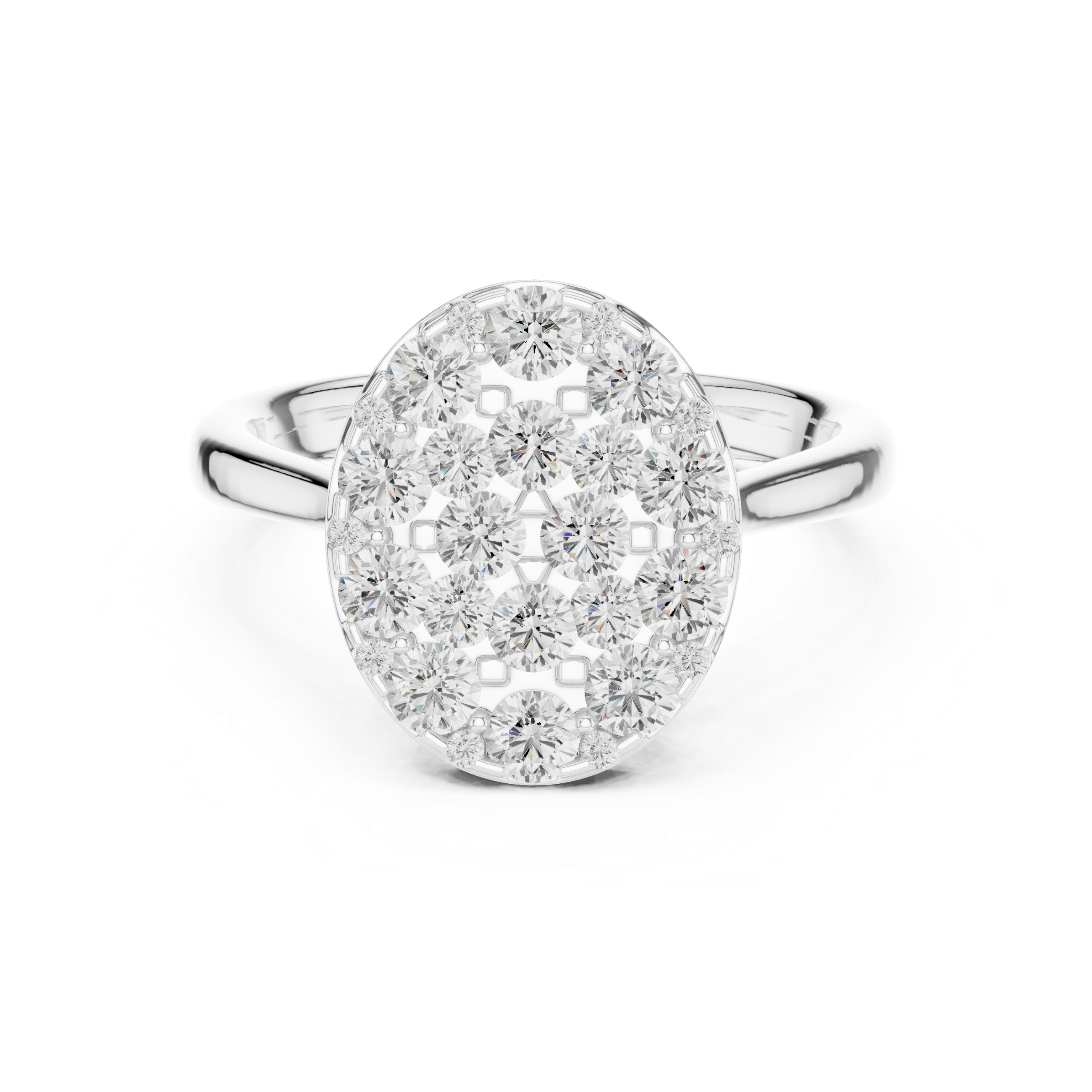 Luxury Oval Diamond Cluster Ring