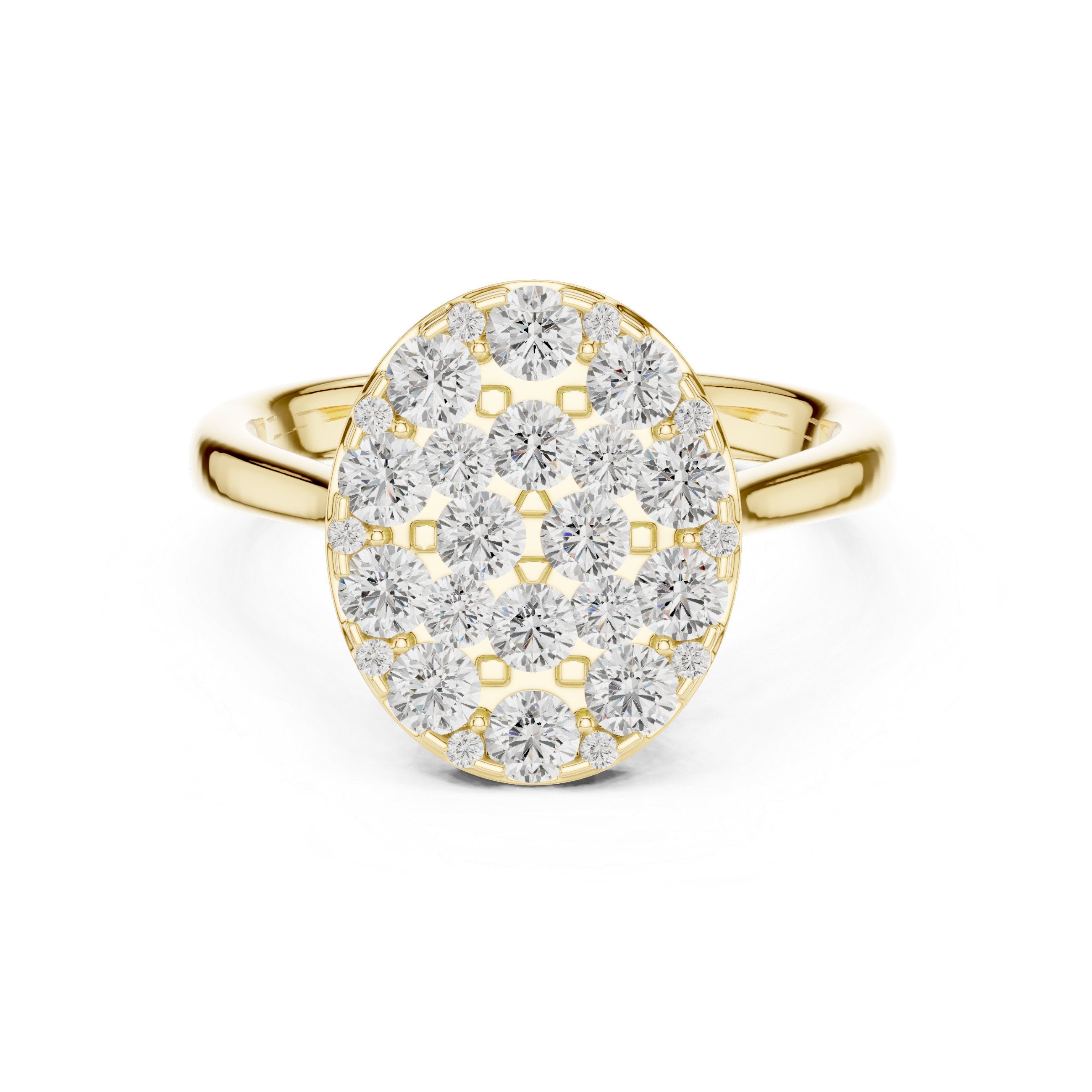 Luxury Oval Diamond Cluster Ring