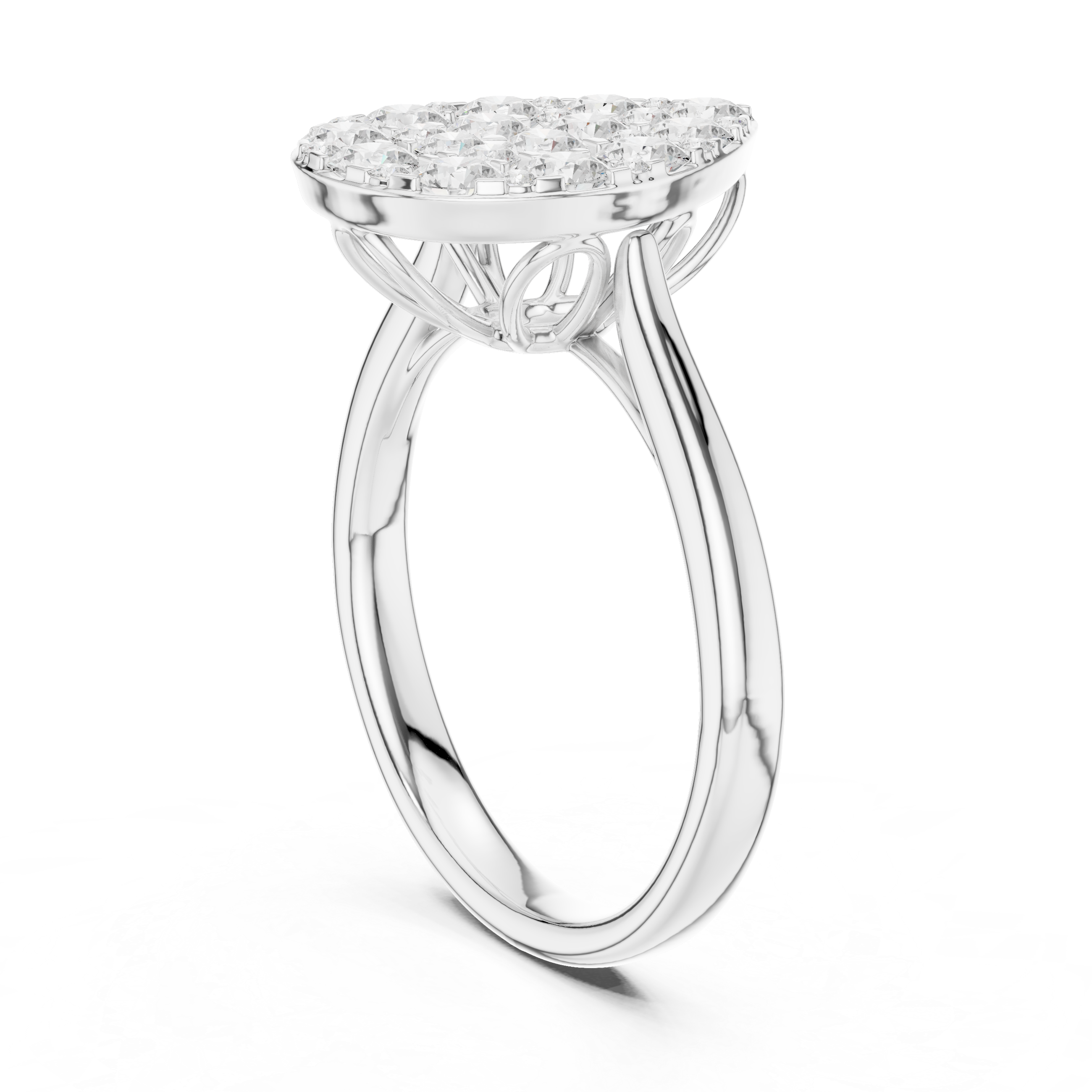 Luxury Pear Diamond Cluster Ring