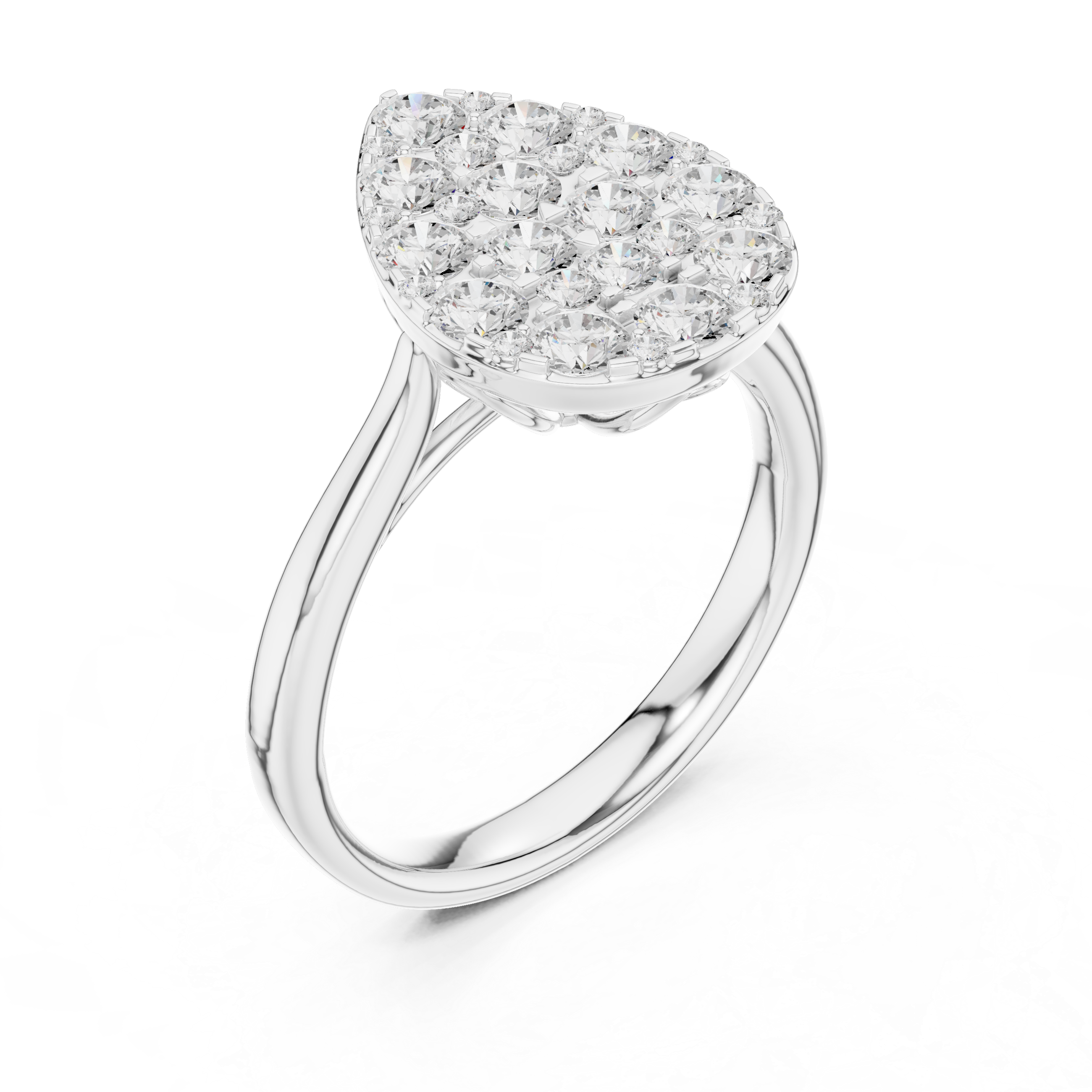 Luxury Pear Diamond Cluster Ring