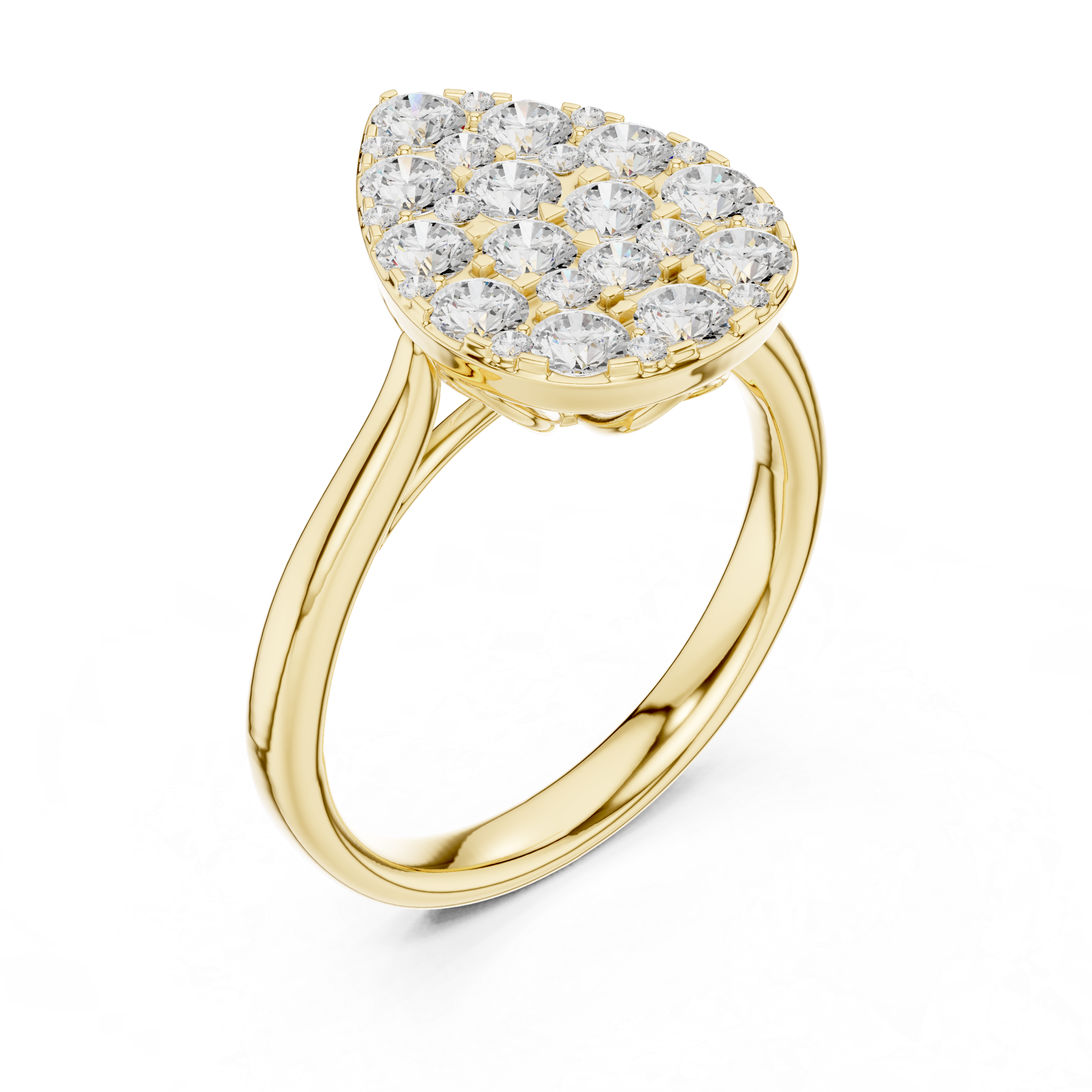 Luxury Pear Diamond Cluster Ring