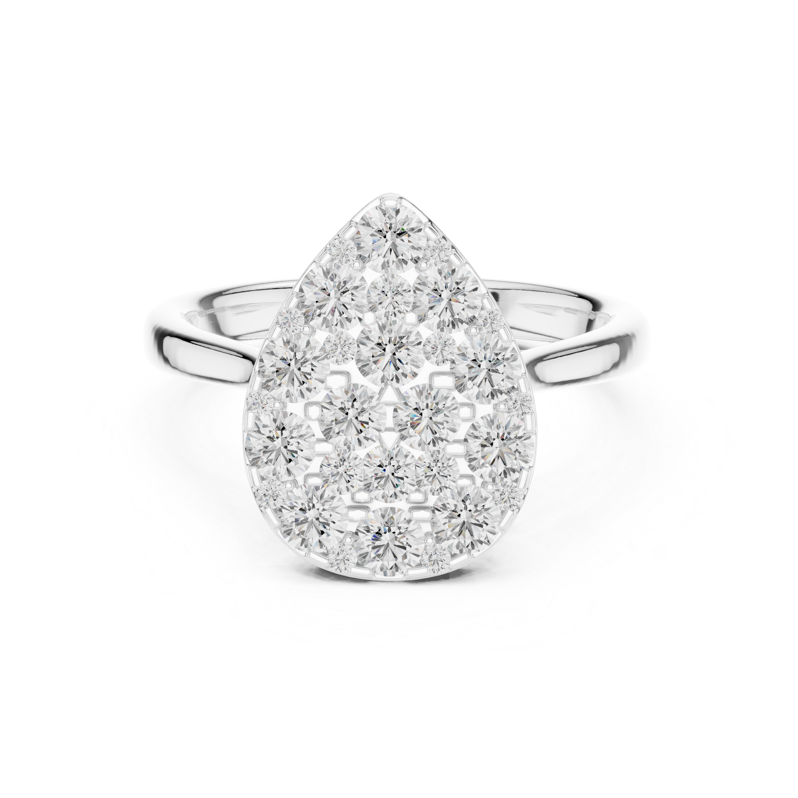 Luxury Pear Diamond Cluster Ring