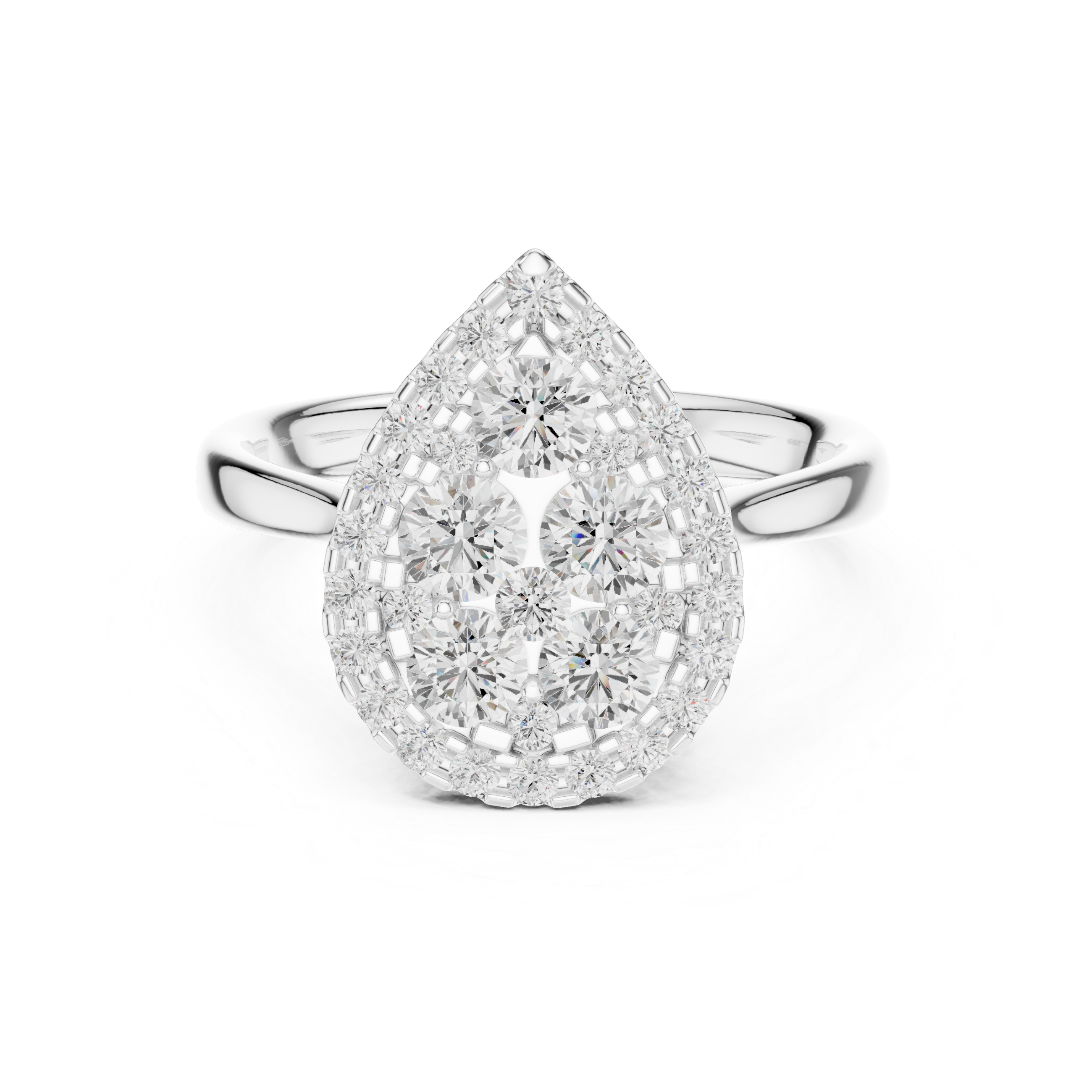 Luxury Pear Diamond Cluster Ring