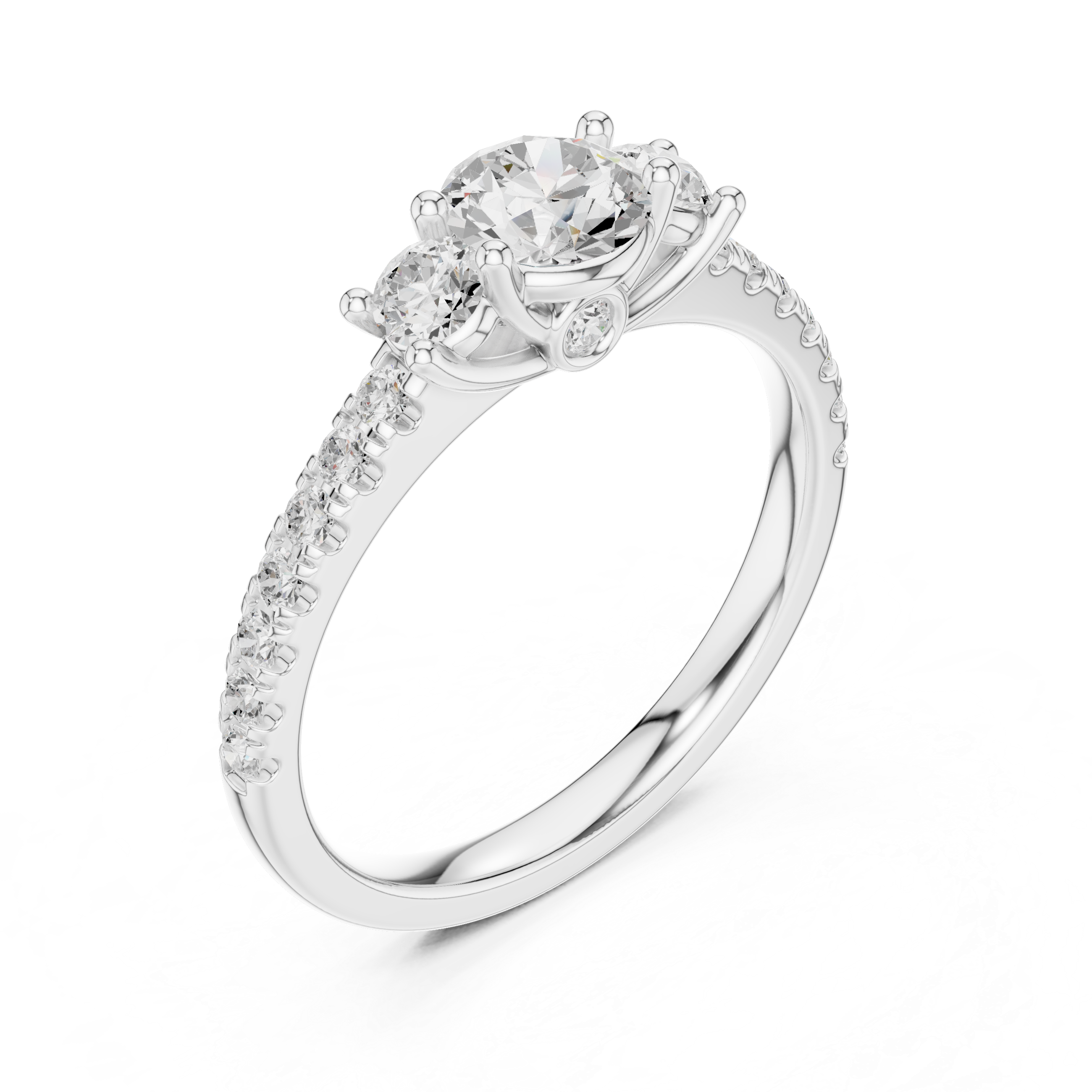 Luxury Three Stone Diamond Ring