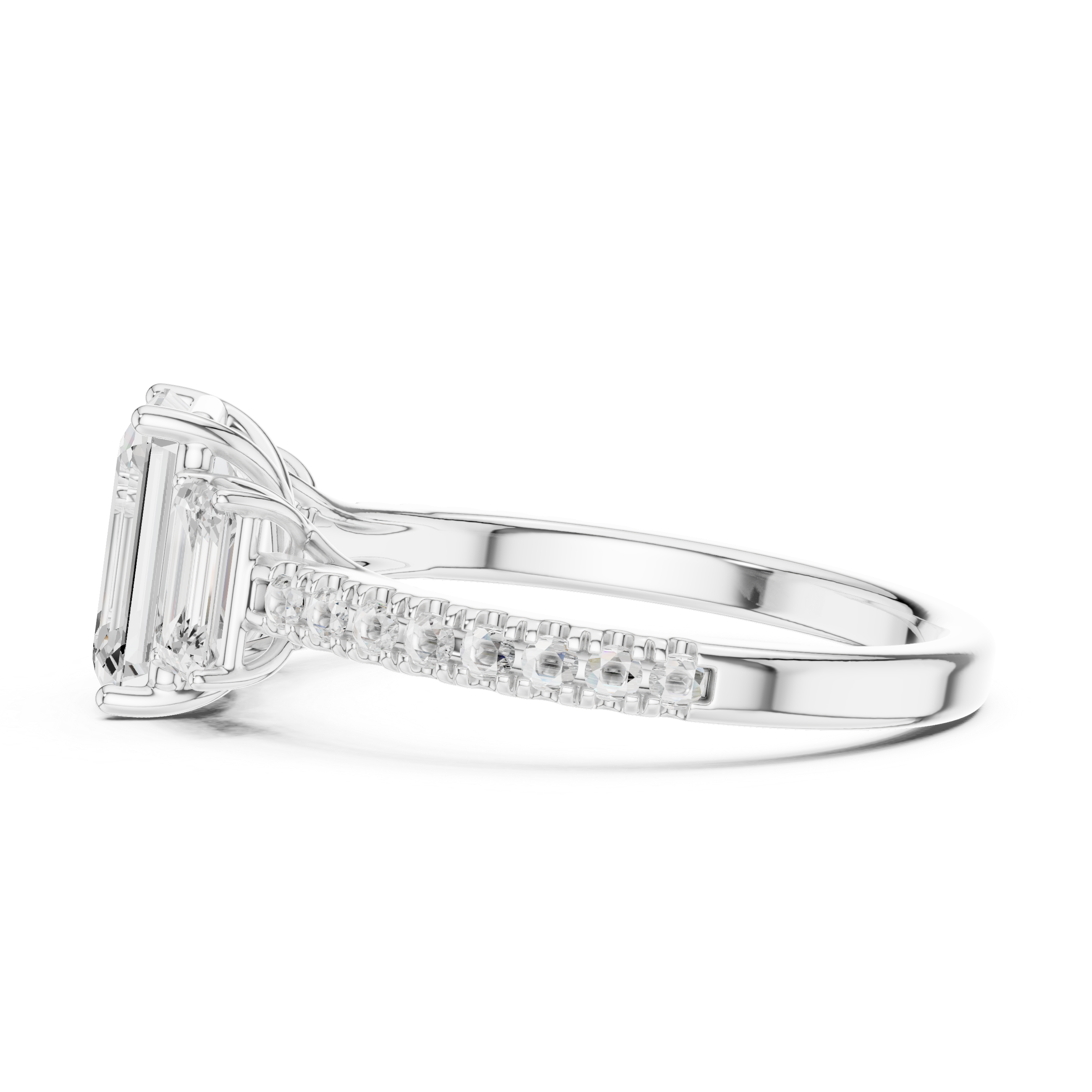 Luxury Emerald Three Stone Ring