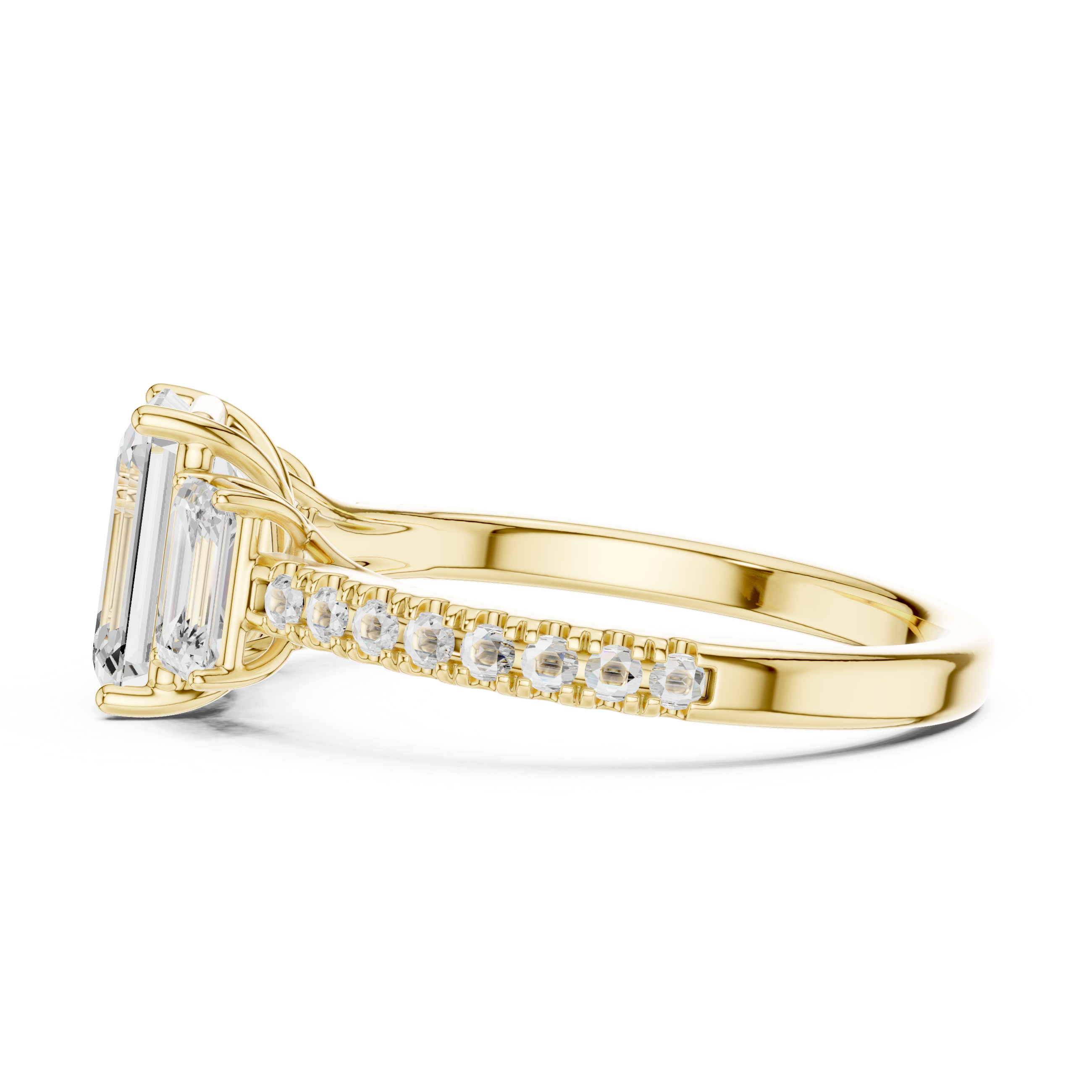 Luxury Emerald Three Stone Ring