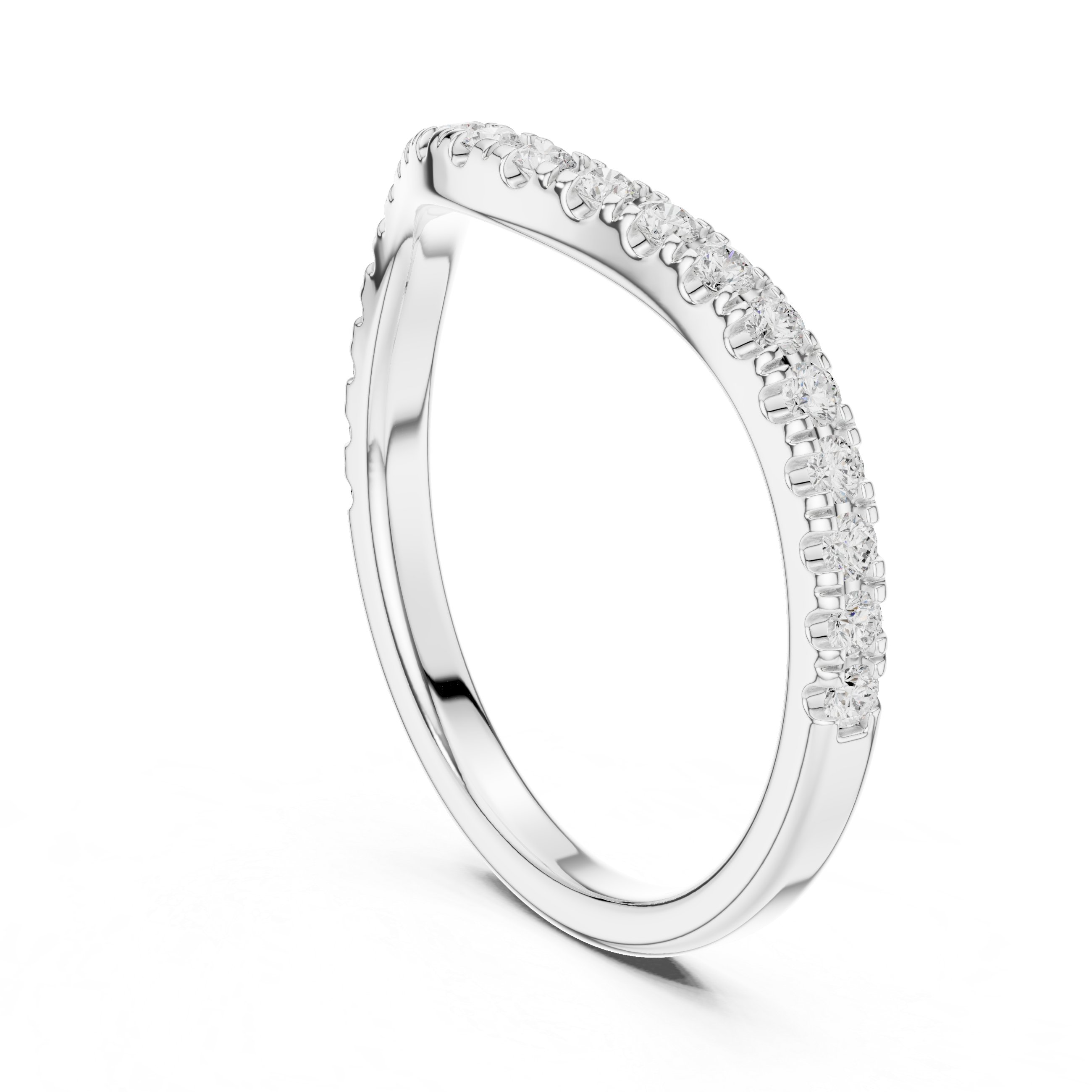 Luxury Chevron Diamond Wedding Band