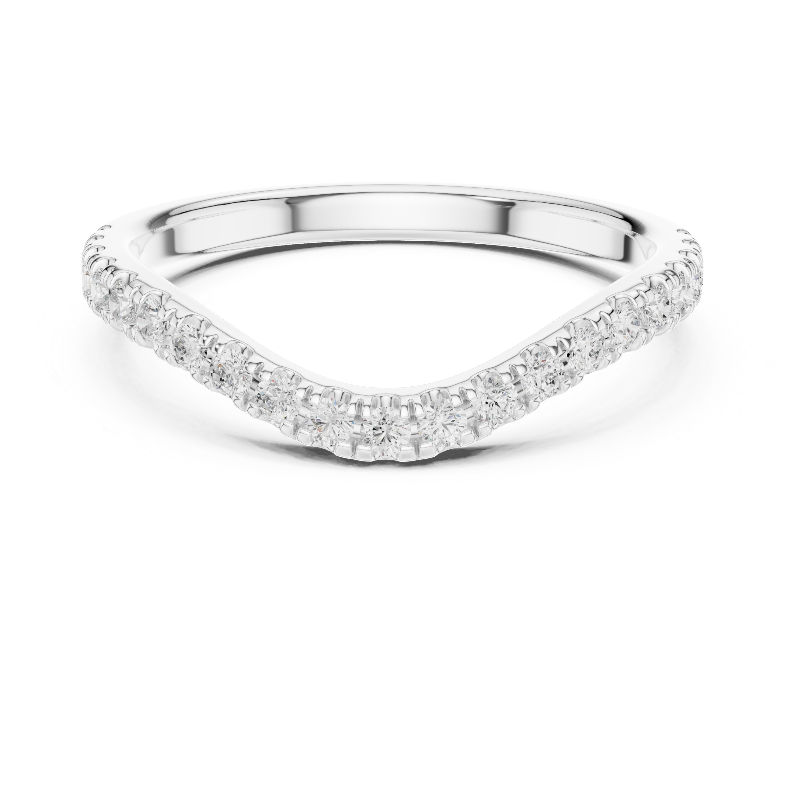 Luxury Chevron Diamond Wedding Band