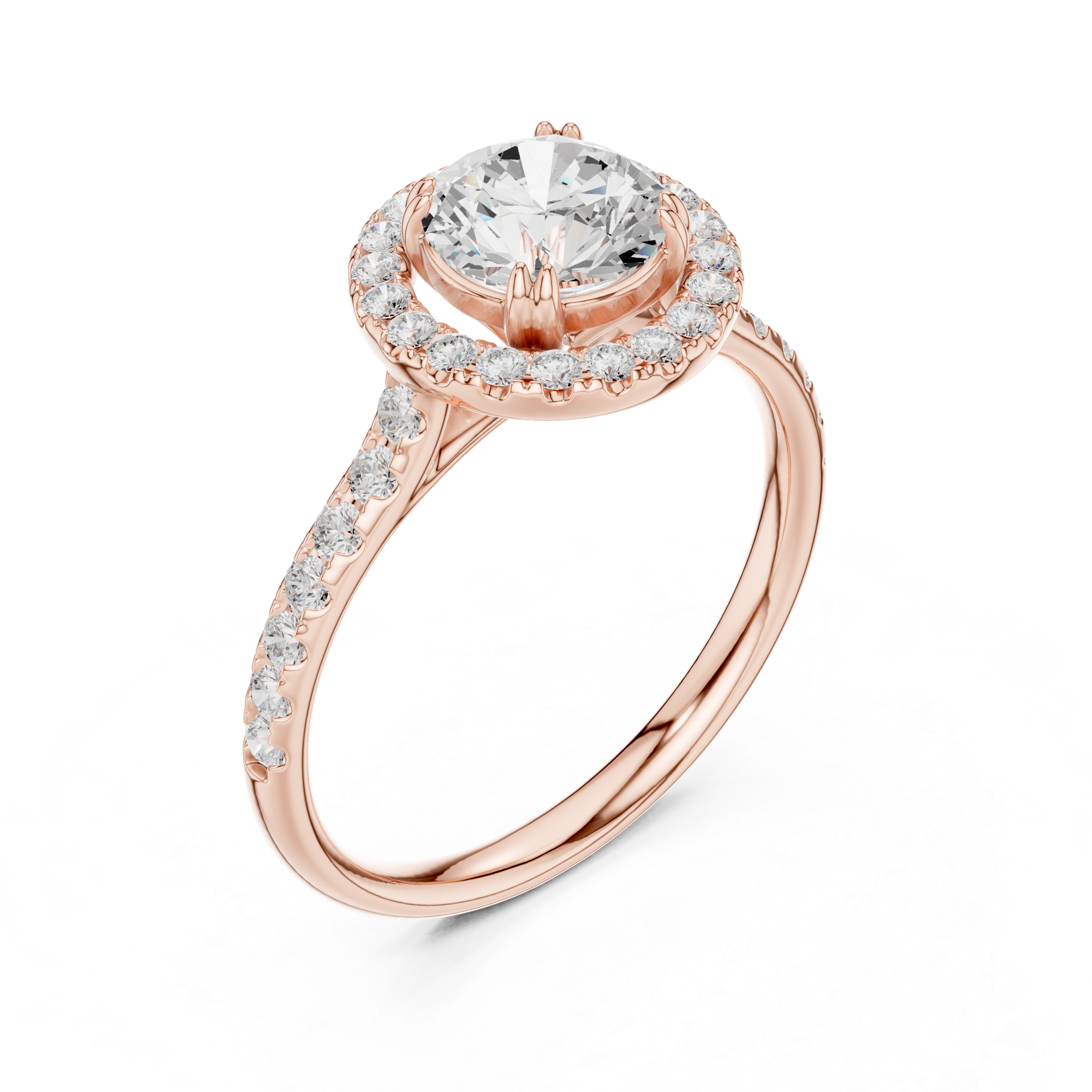 Luxury Halo Diamond Engagement Ring