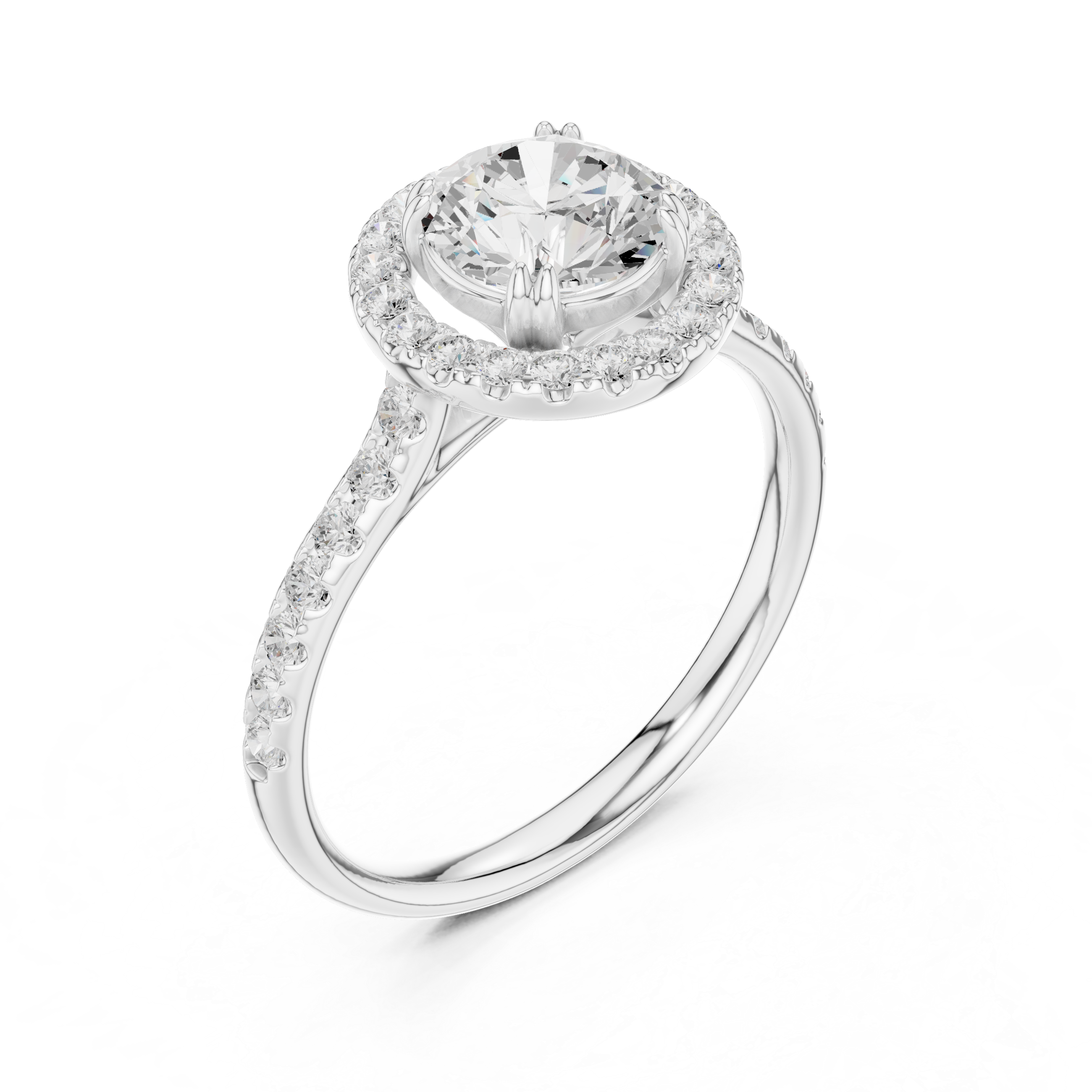 Luxury Halo Diamond Engagement Ring