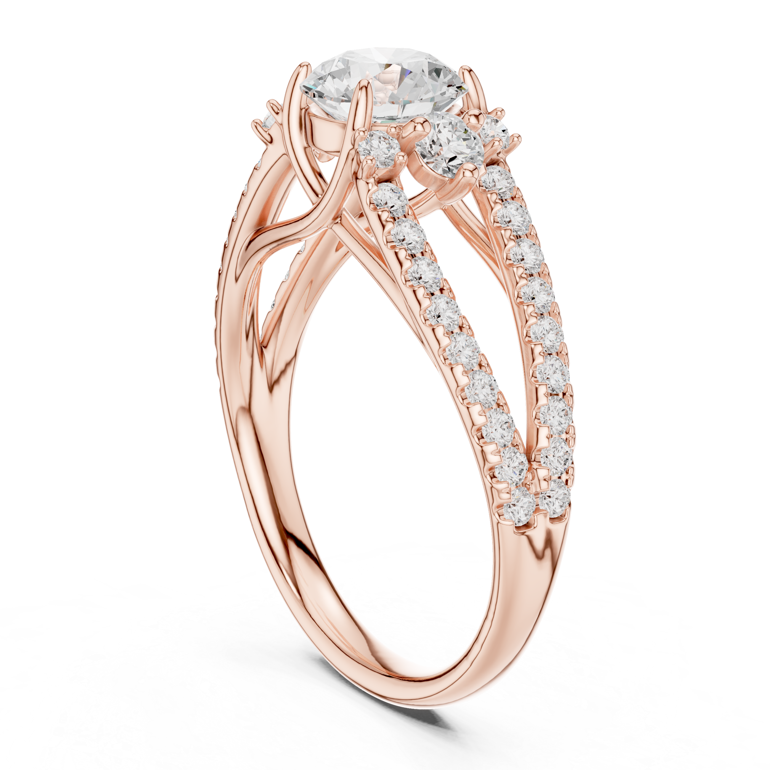 Luxury Split Shank Diamond Ring