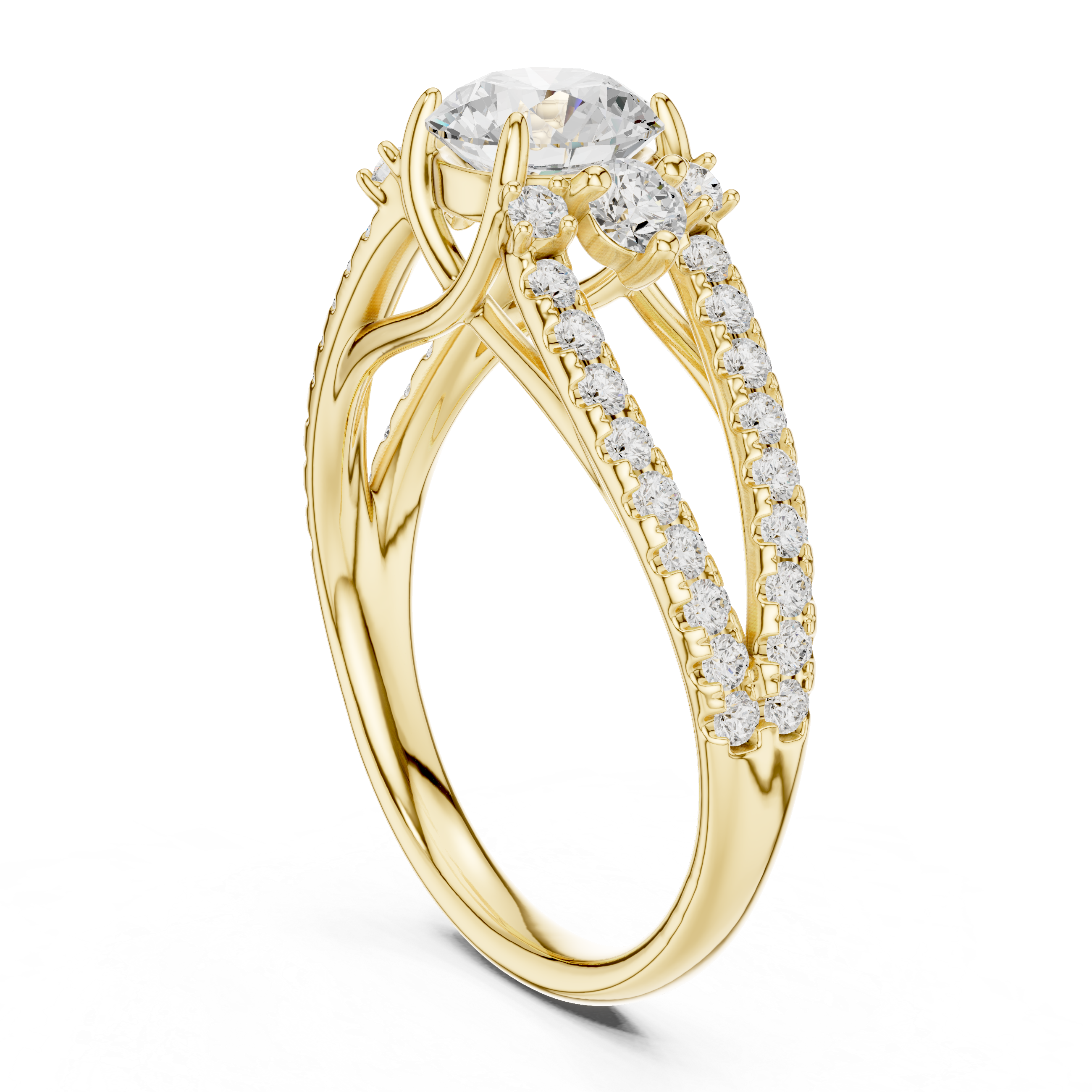 Luxury Split Shank Diamond Ring