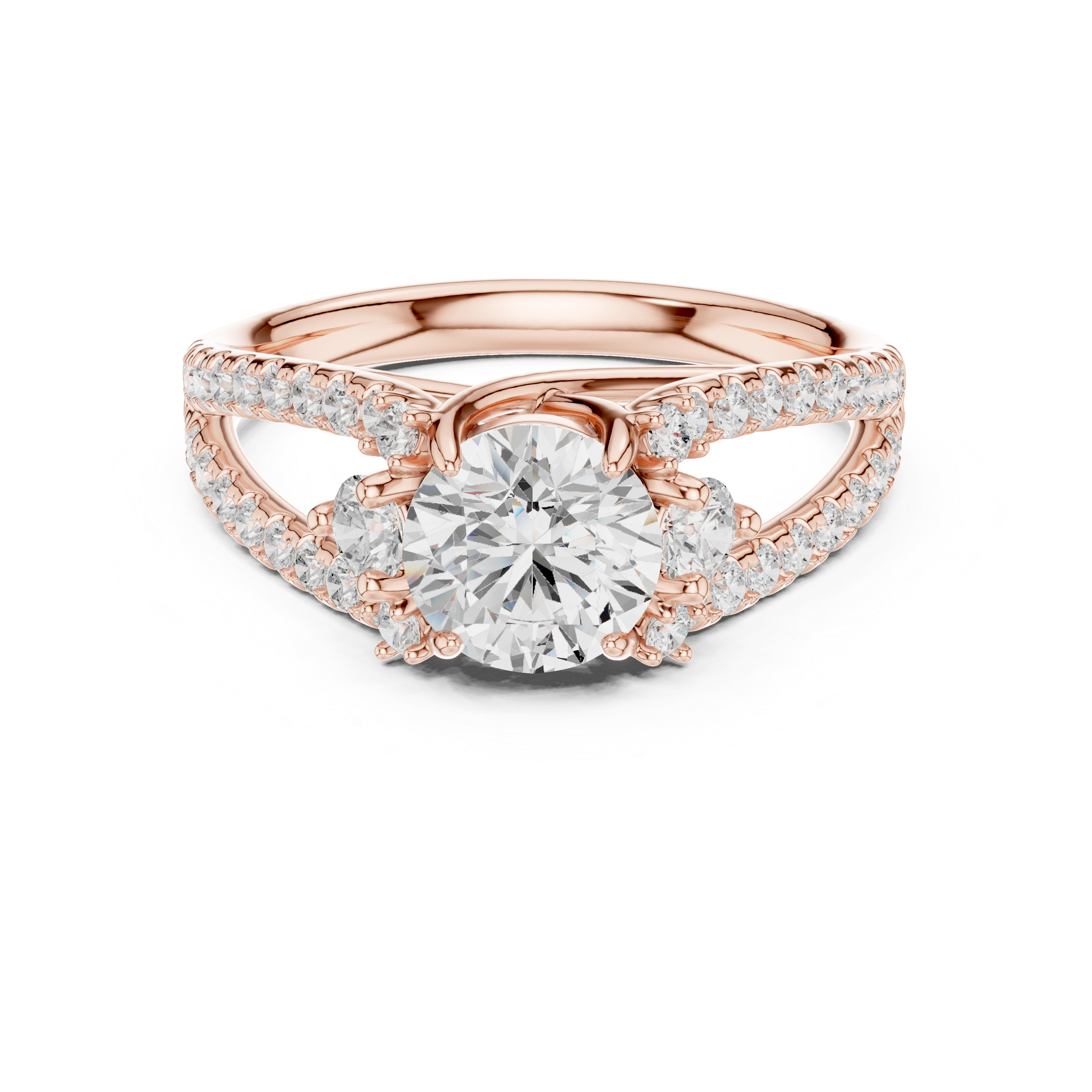 Luxury Split Shank Diamond Ring
