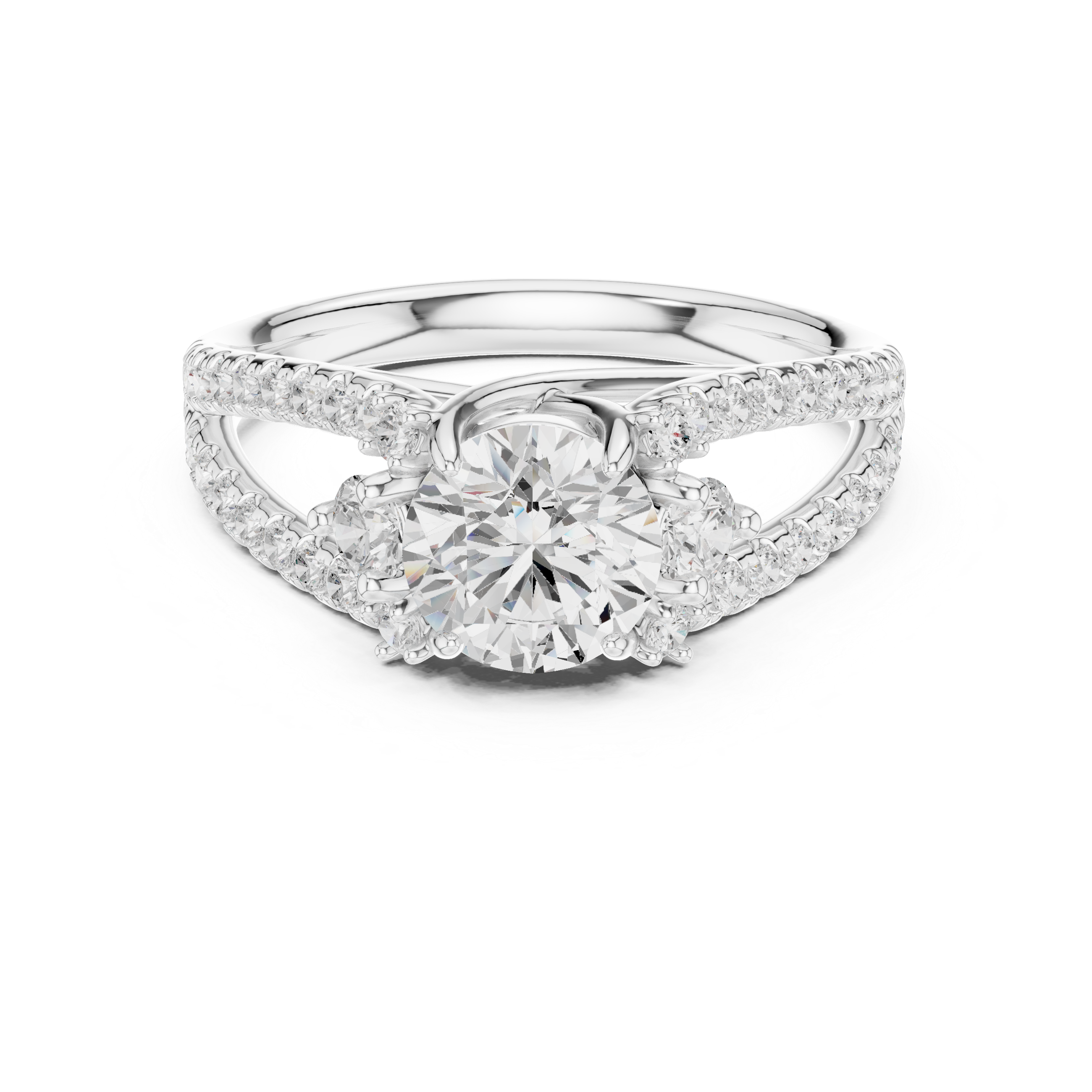 Luxury Split Shank Diamond Ring