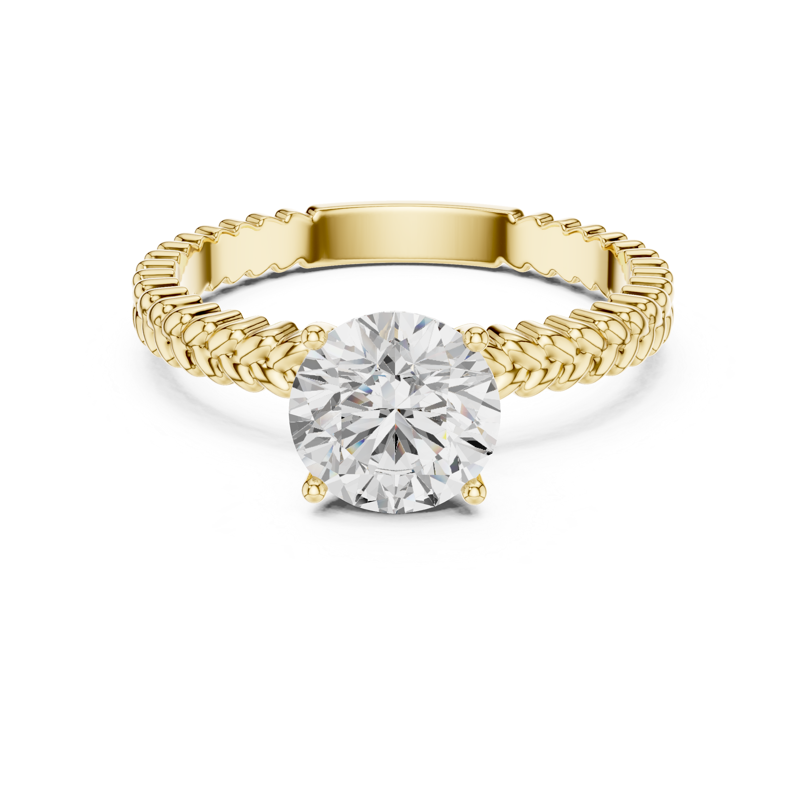 Luxury Braided Solitaire Ring
