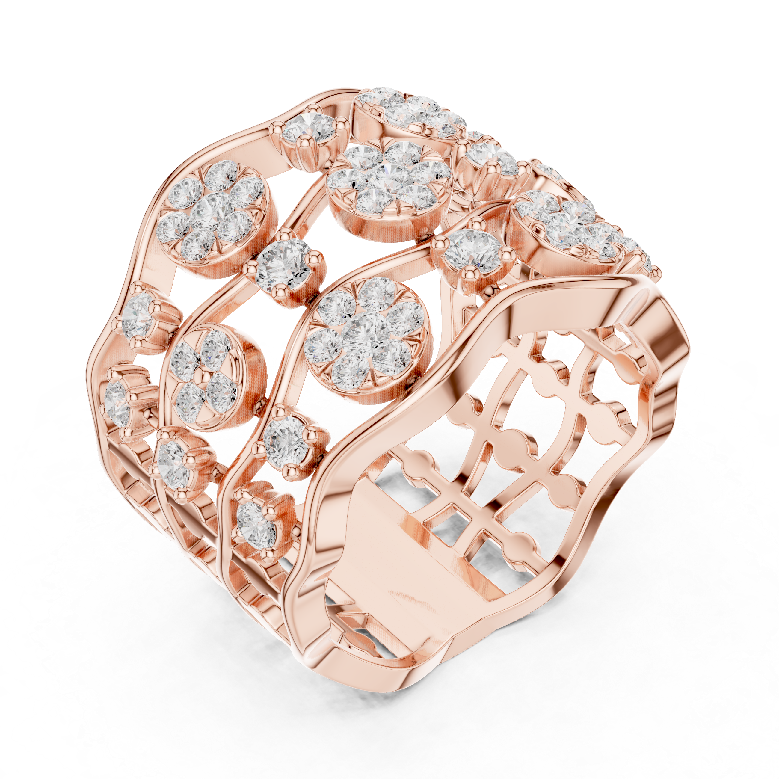 Luxury Diamond Wide Band Ring