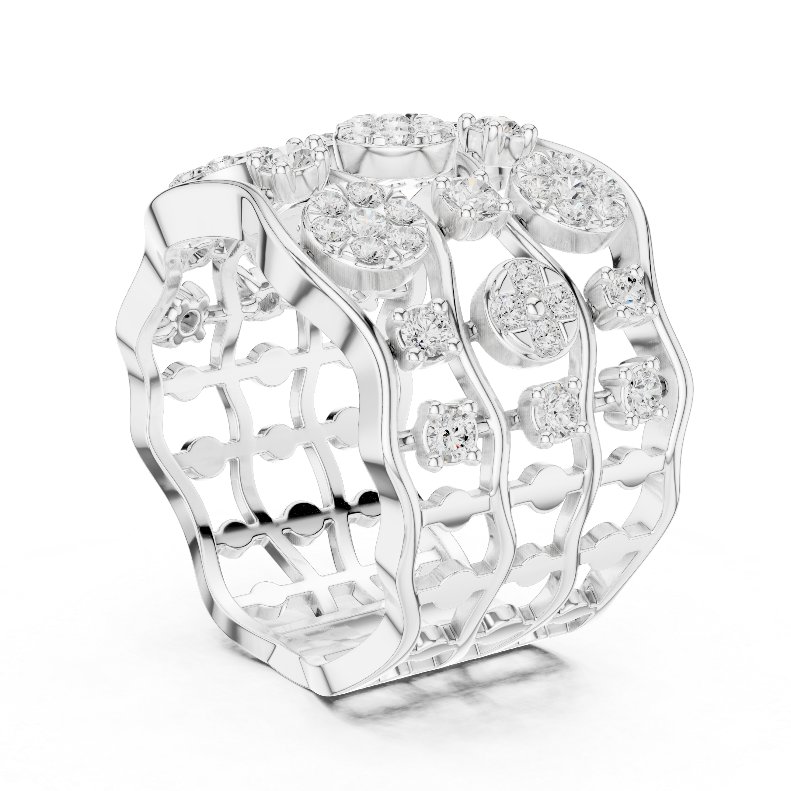 Luxury Diamond Wide Band Ring
