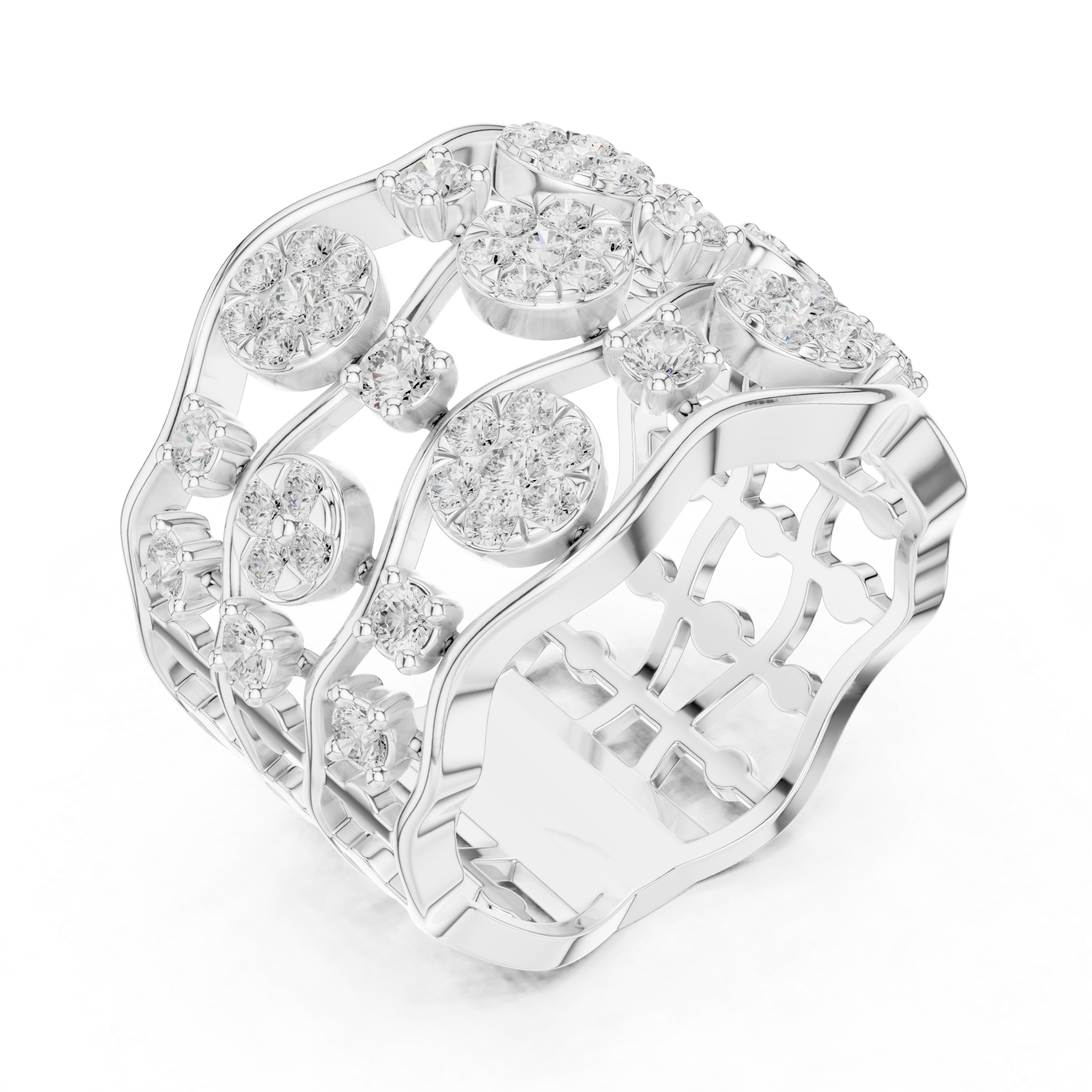 Luxury Diamond Wide Band Ring