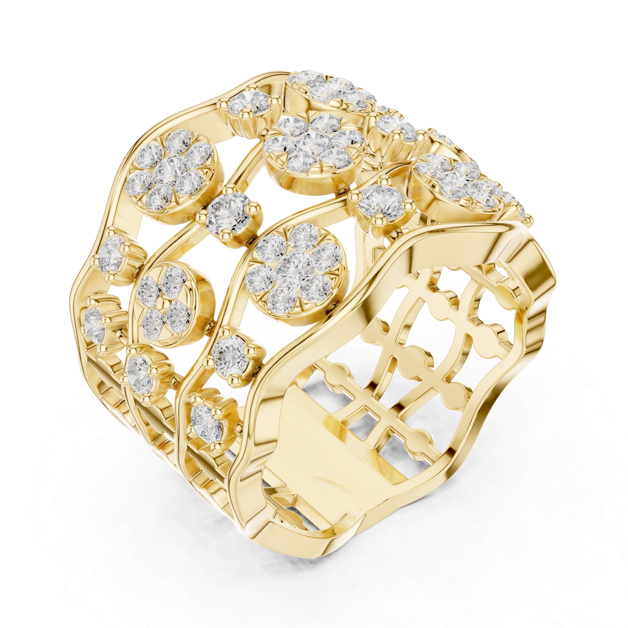 Luxury Diamond Wide Band Ring