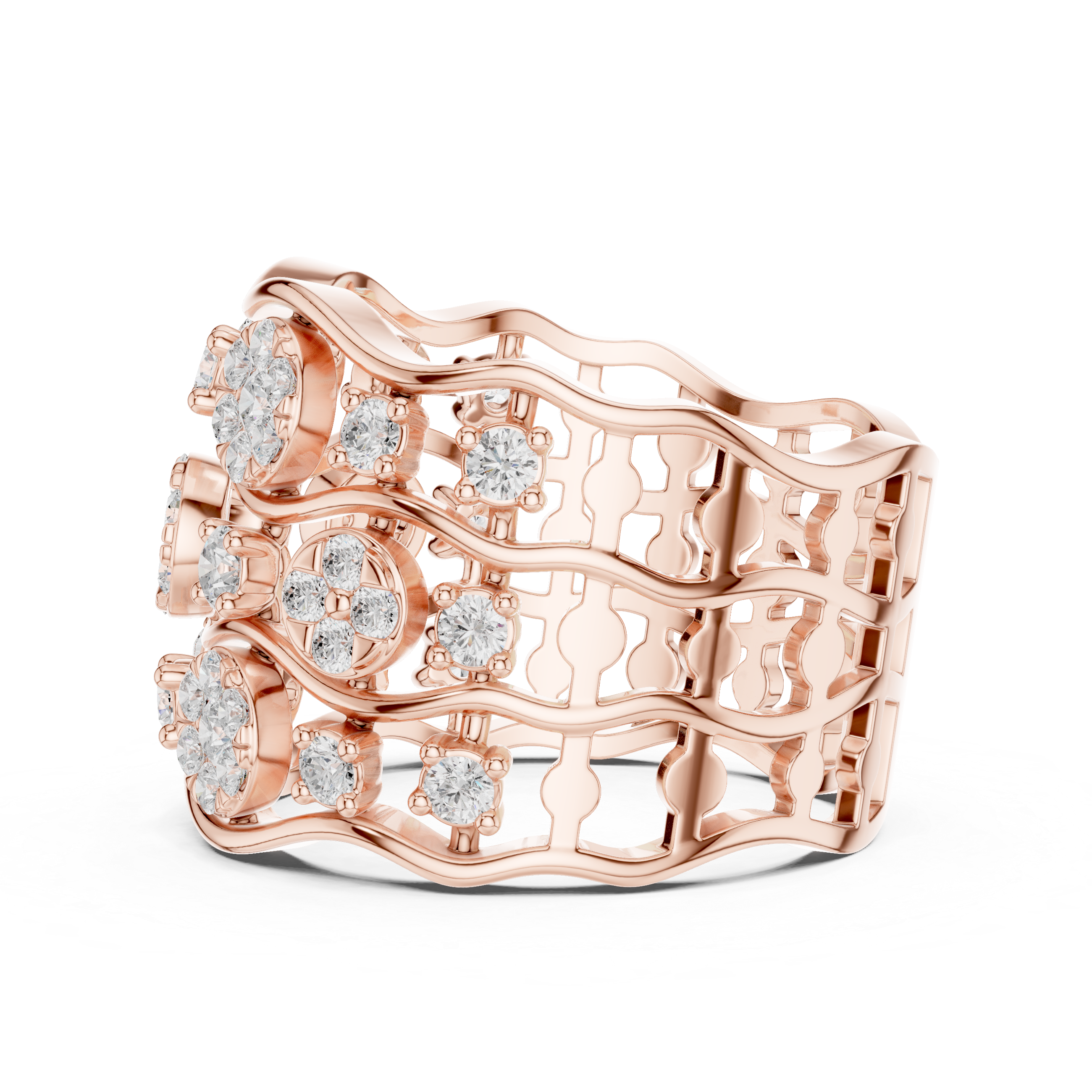 Luxury Diamond Wide Band Ring