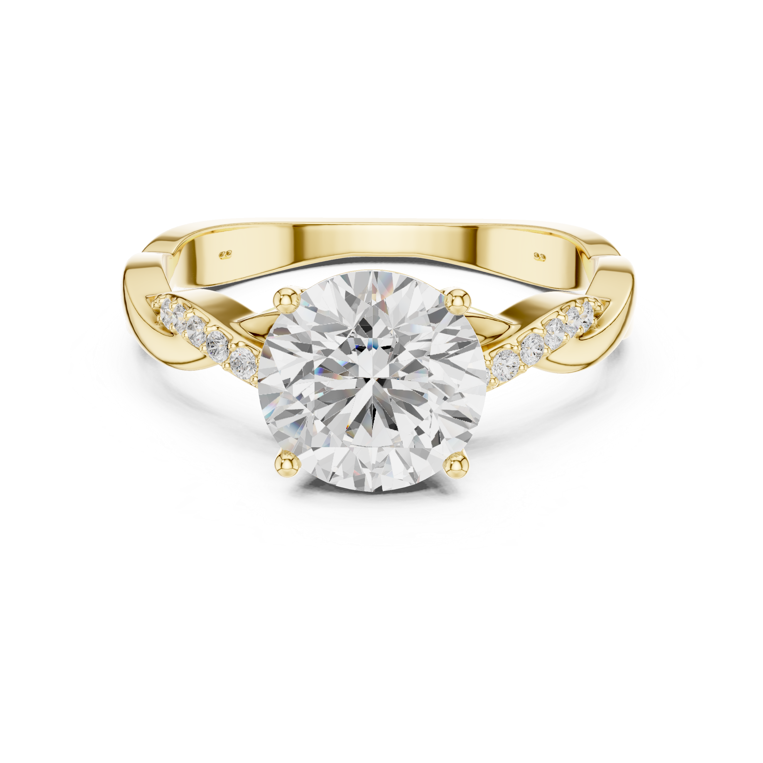 Twisted Diamond Solitaire Ring