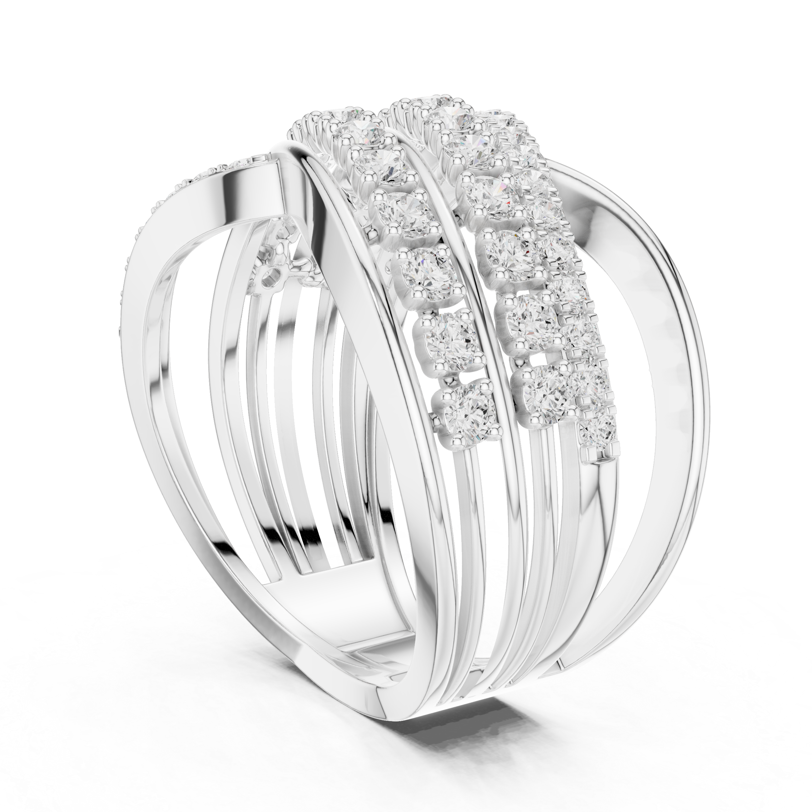 Luxury Multi Row Diamond Ring