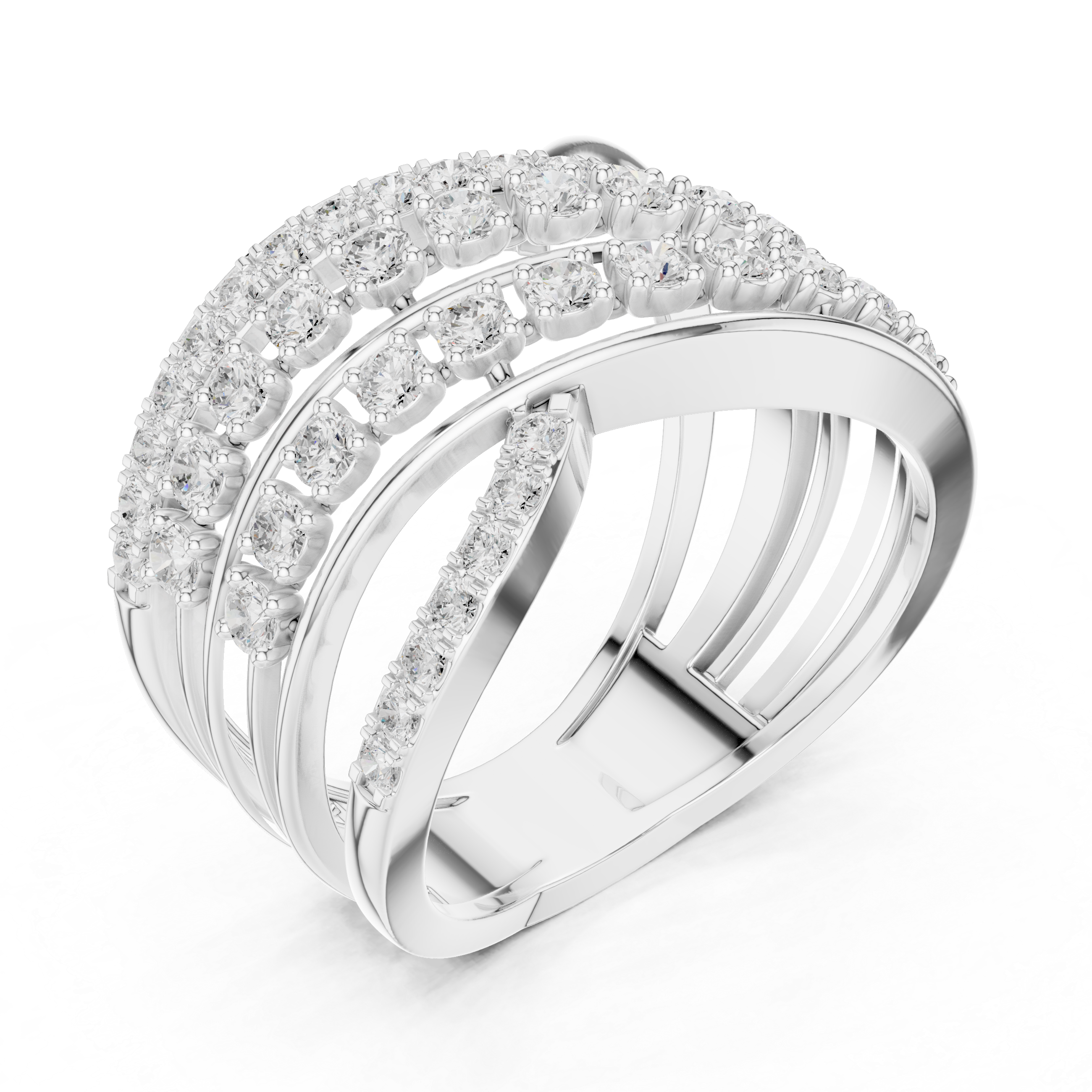 Luxury Multi Row Diamond Ring