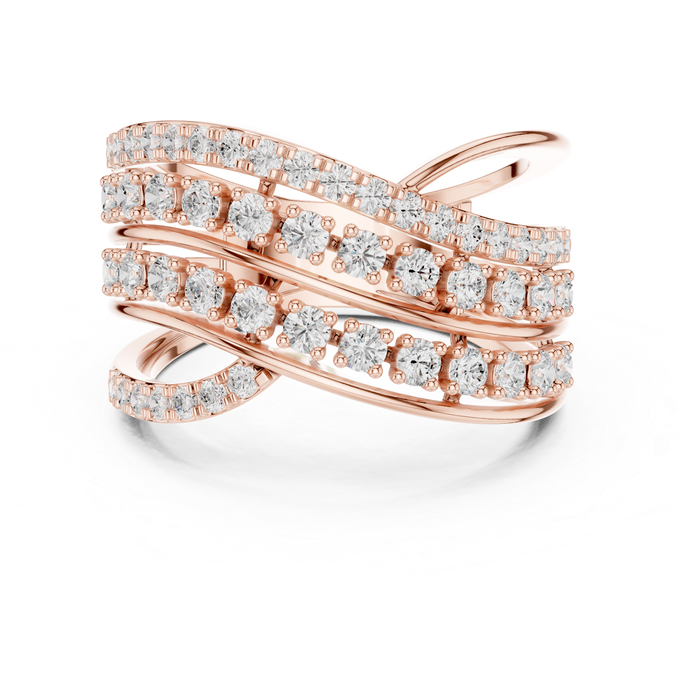 Luxury Multi Row Diamond Ring