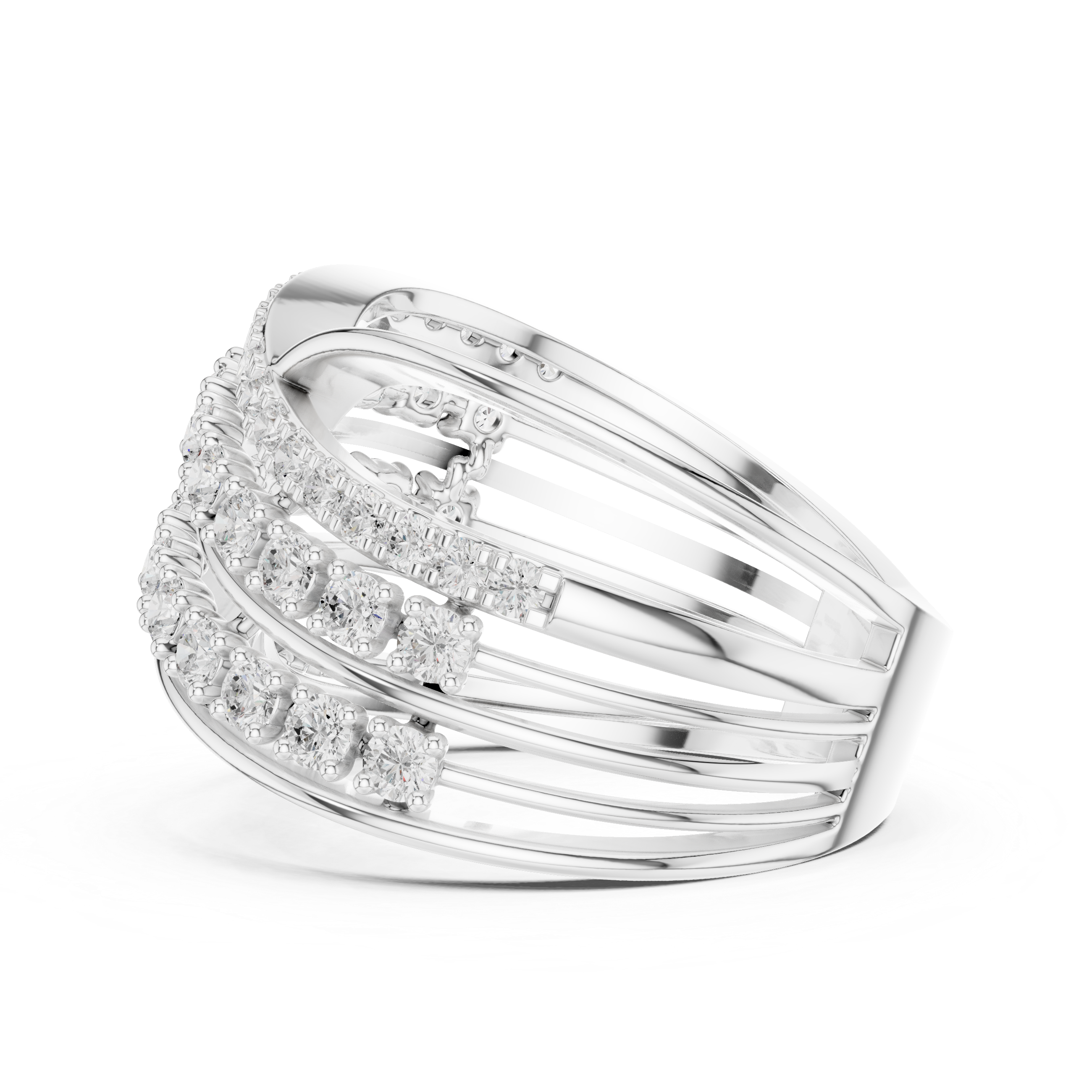 Luxury Multi Row Diamond Ring