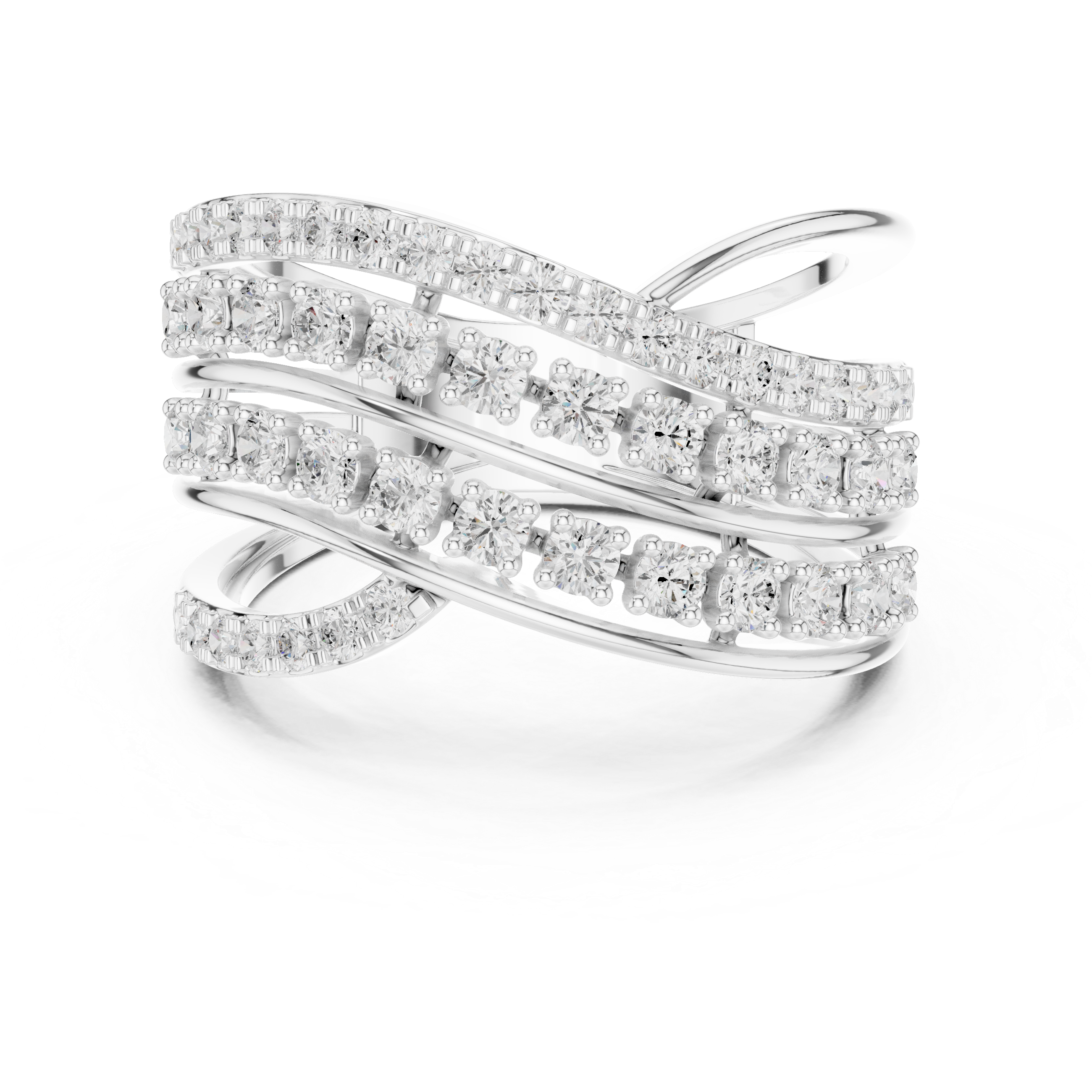 Luxury Multi Row Diamond Ring