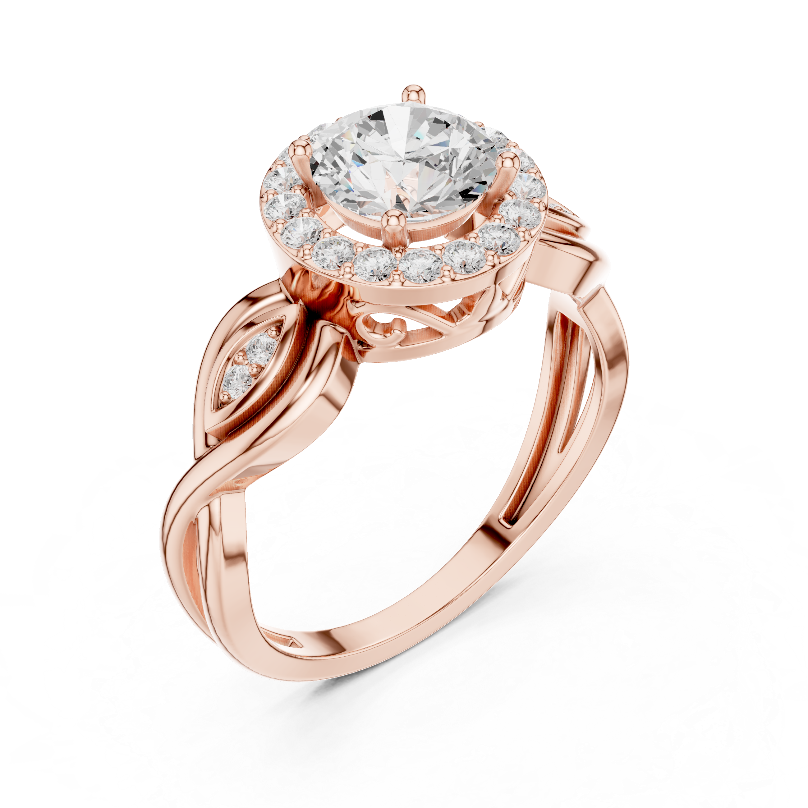 Luxury Halo Diamond Engagement Ring