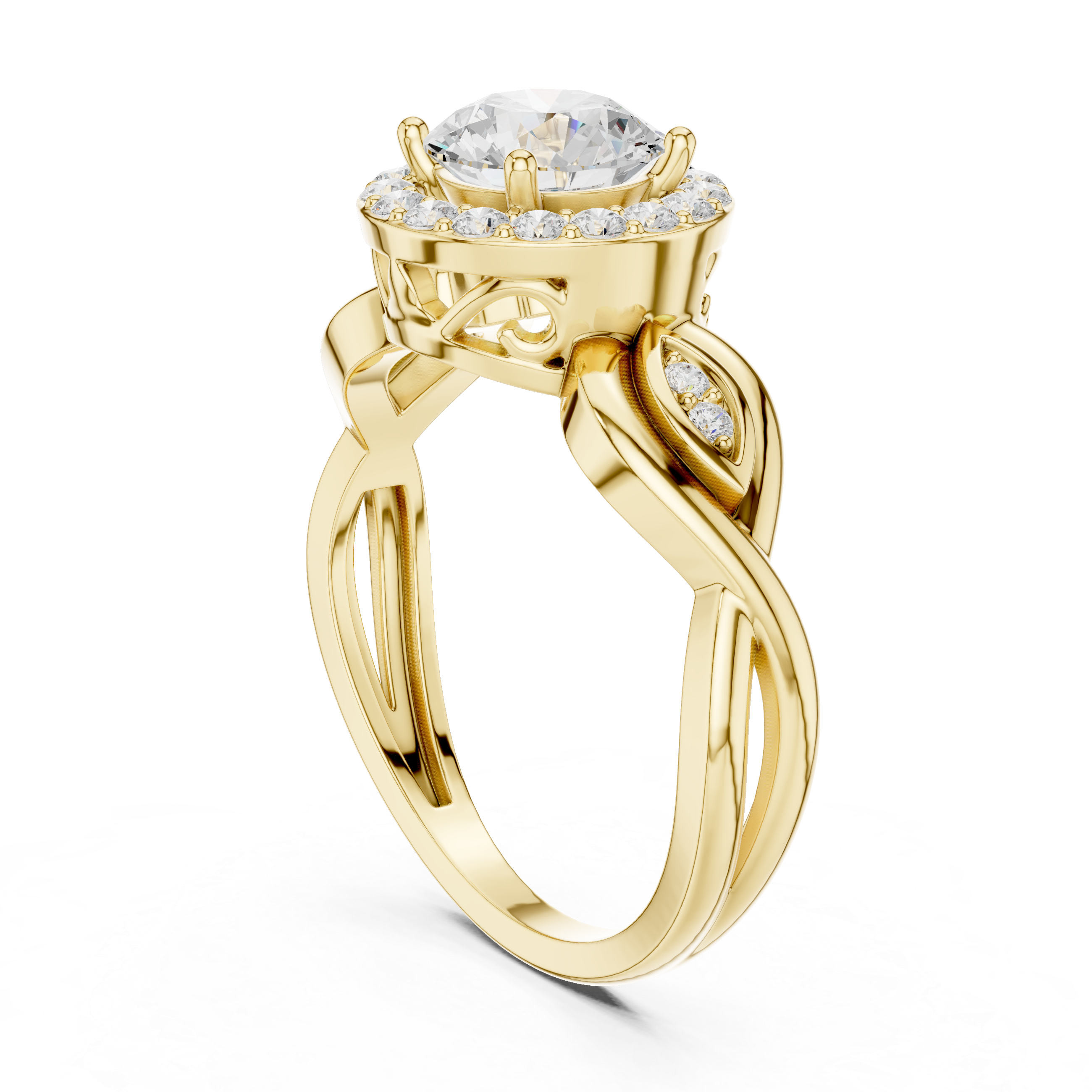 Luxury Halo Diamond Engagement Ring