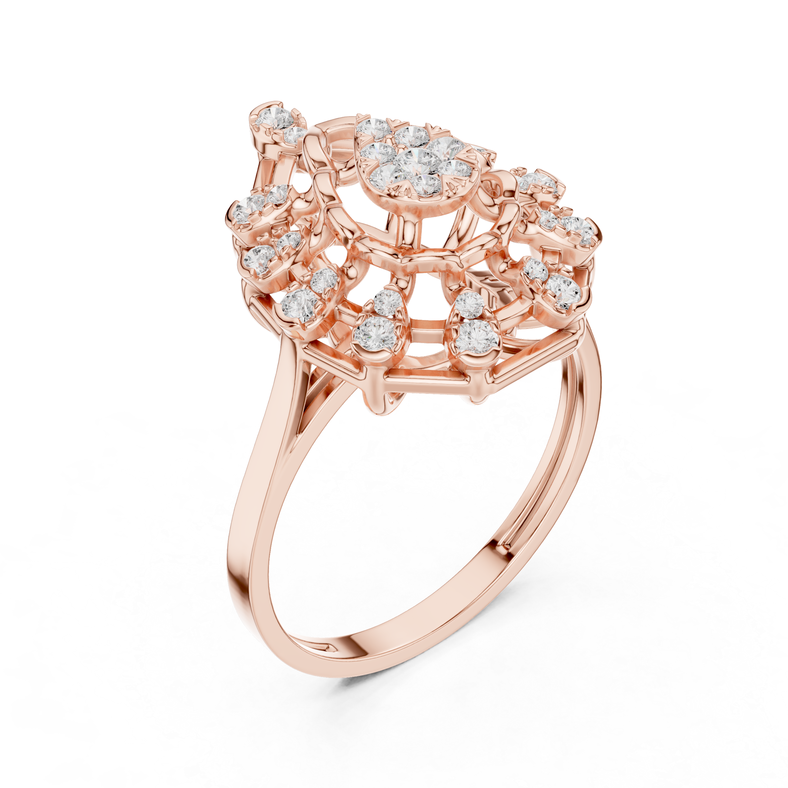 Luxury Pear Halo Statement Ring