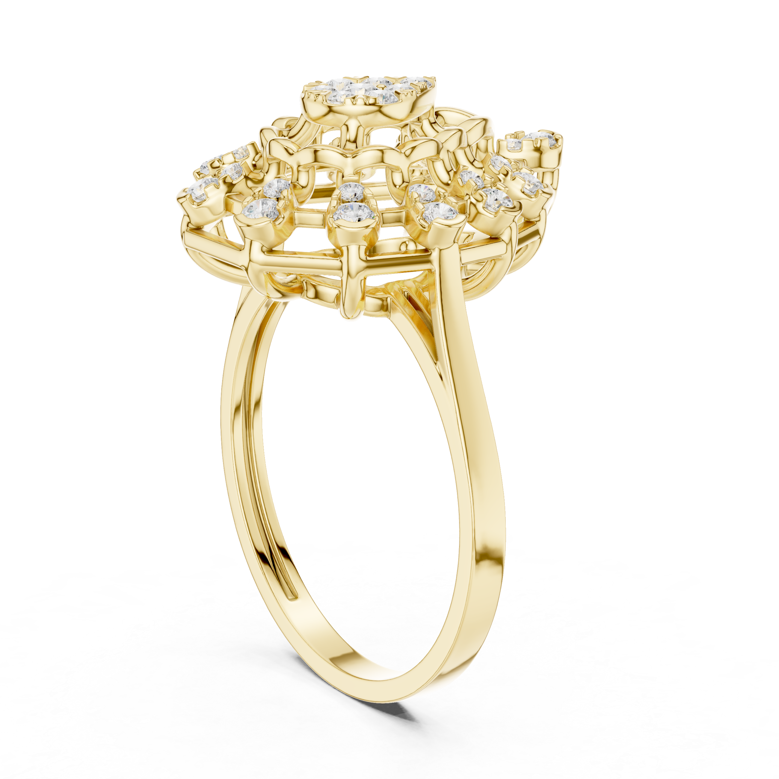 Luxury Pear Halo Statement Ring