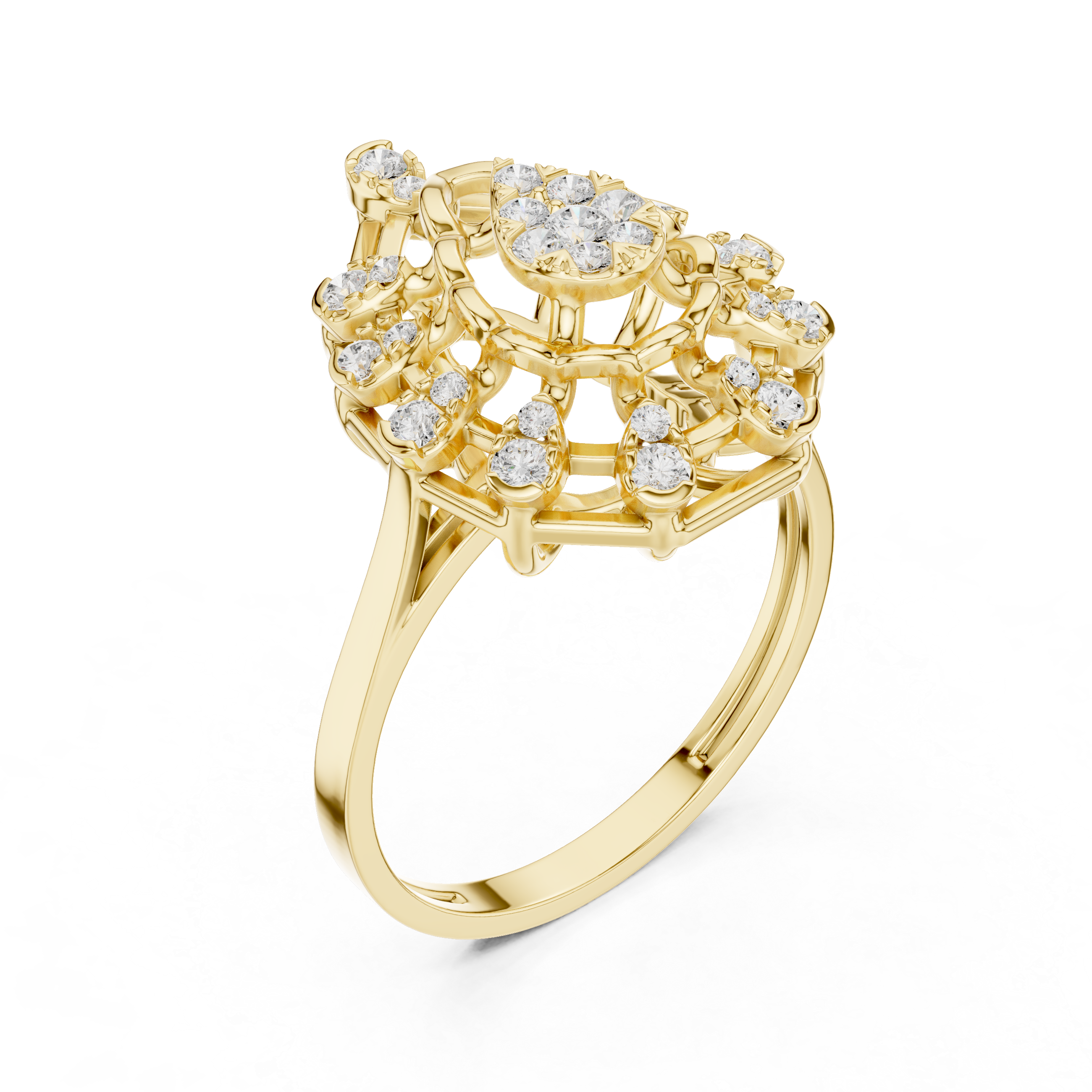Luxury Pear Halo Statement Ring